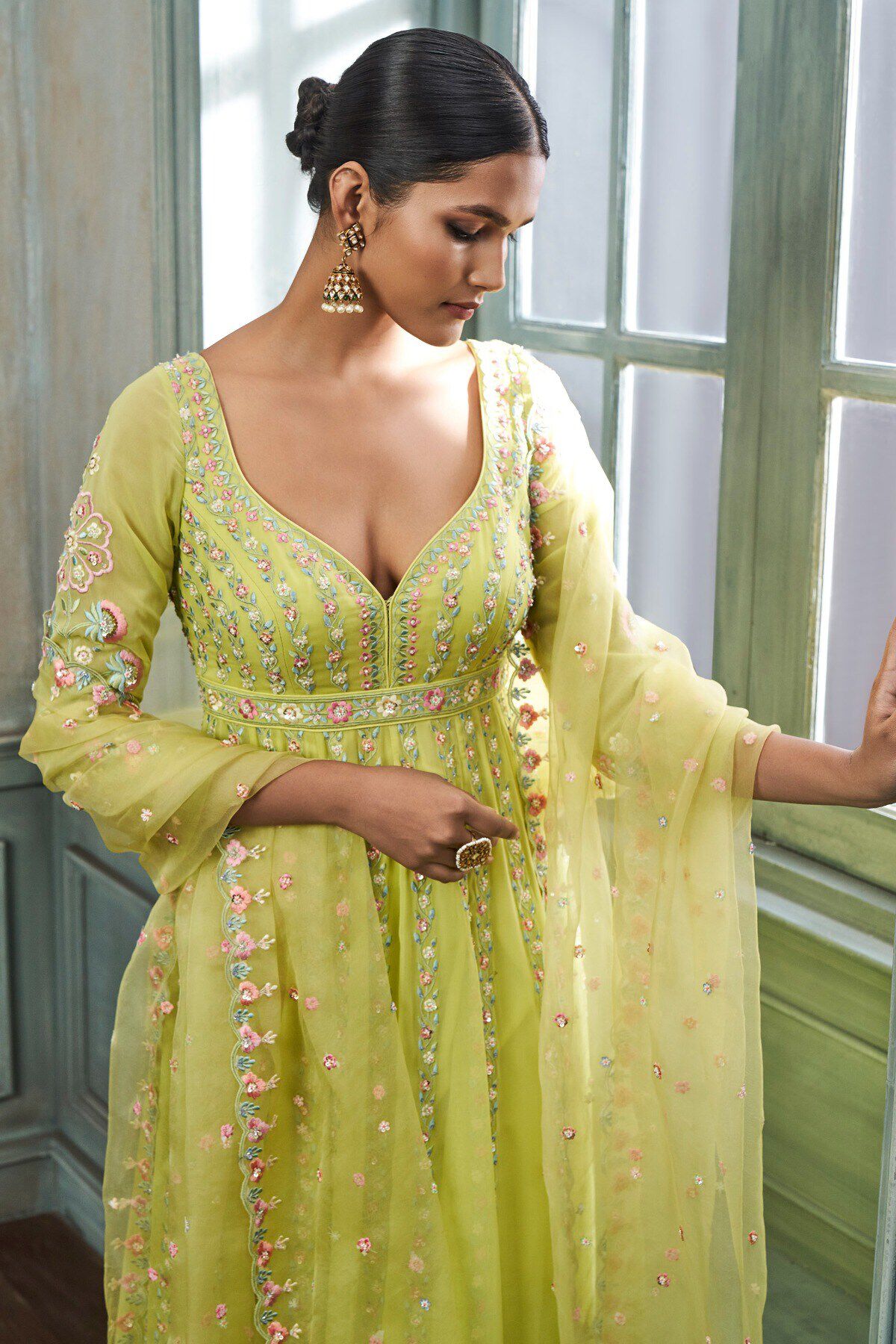 5 - Nihira Anarkali Set &ndash; Lime, image 5