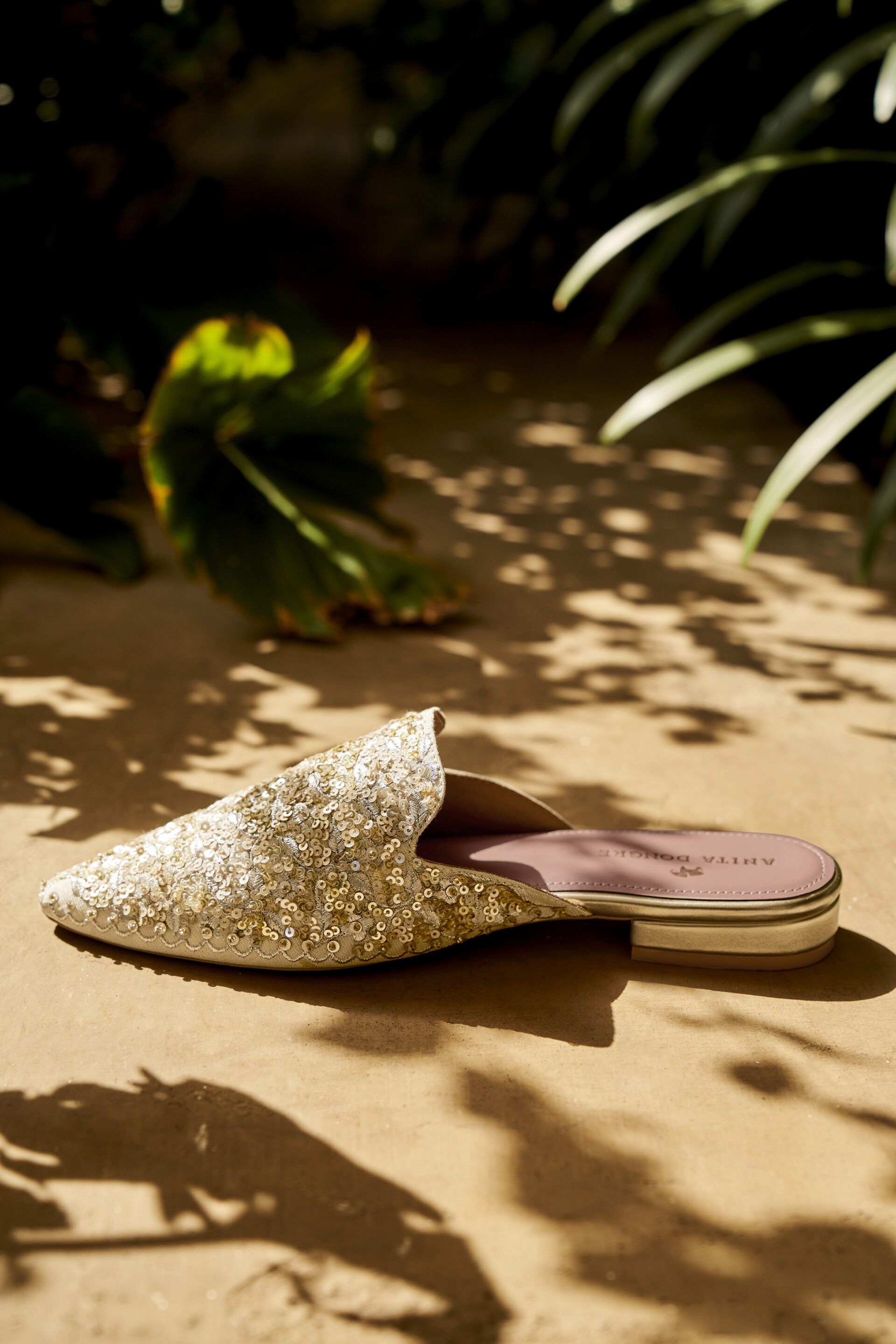 Golden Bloom Mules Gold