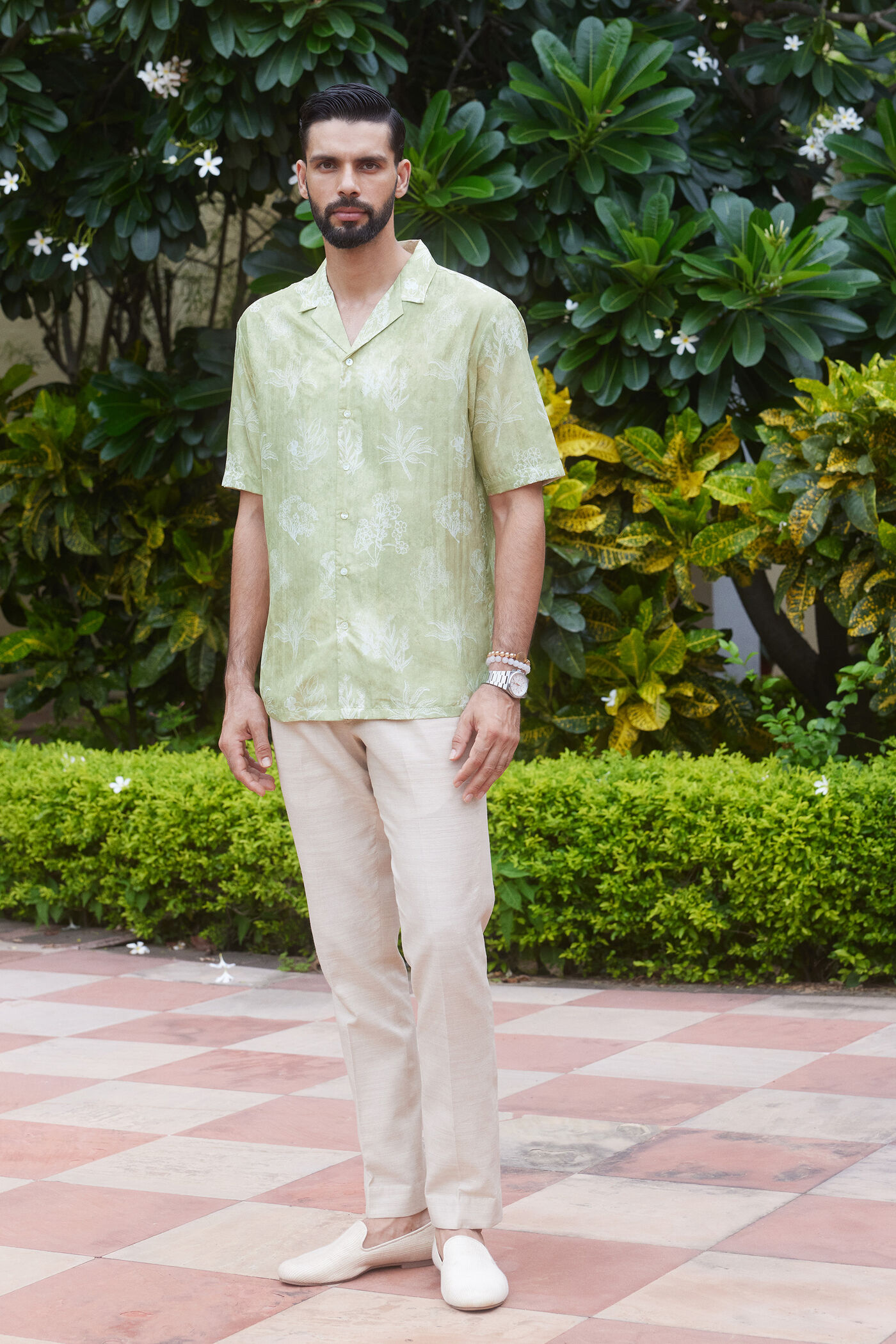Buy Designer Nirmay Silk Shirt - Sage Online for Women from Anita Dongre S25MP21SH_SAGE Buy Designer Nirmay Silk Shirt - Sage Online for Women from Anita Dongre S25MP21SH_SAGE
