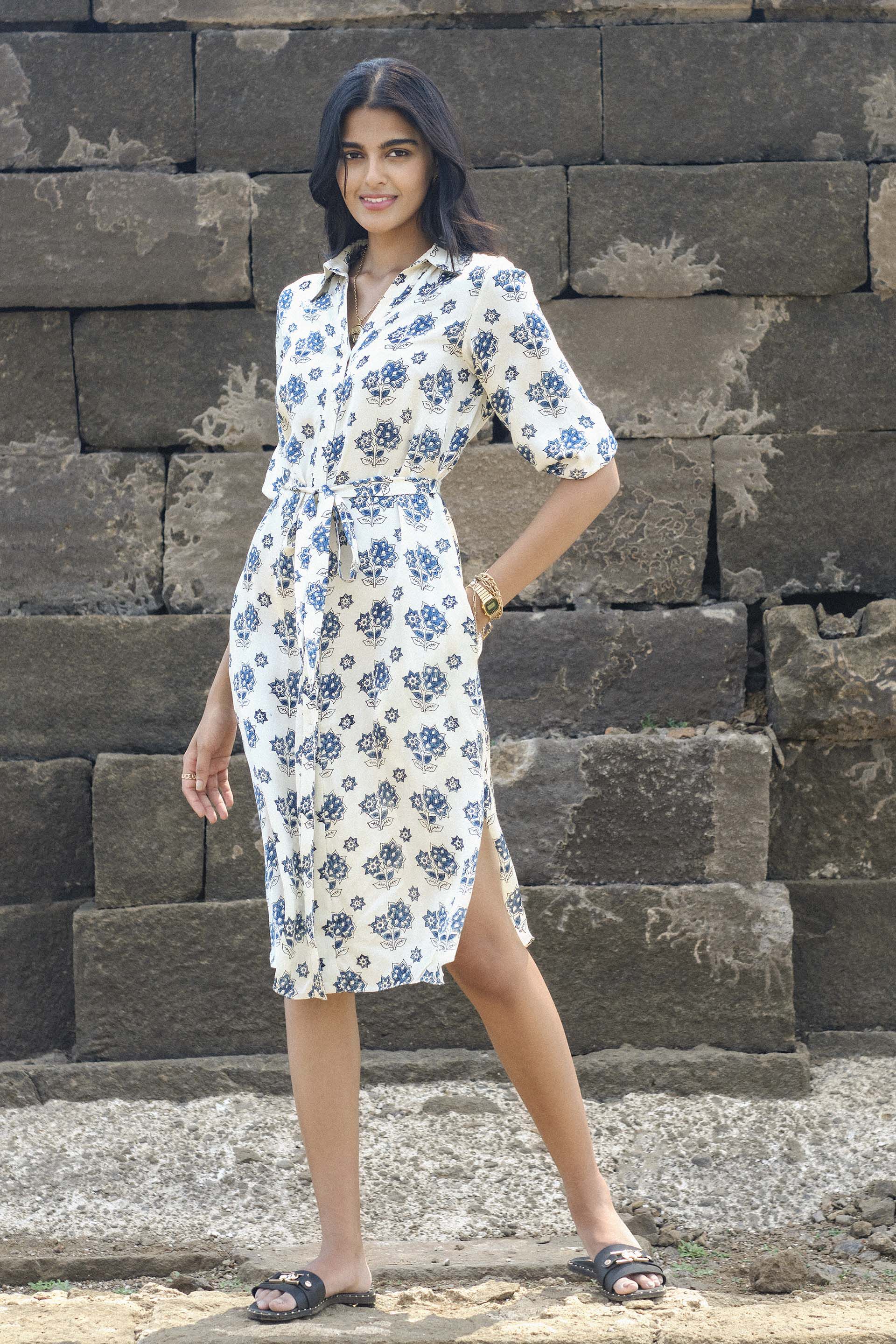 Bloom Tunic Dress Ecru