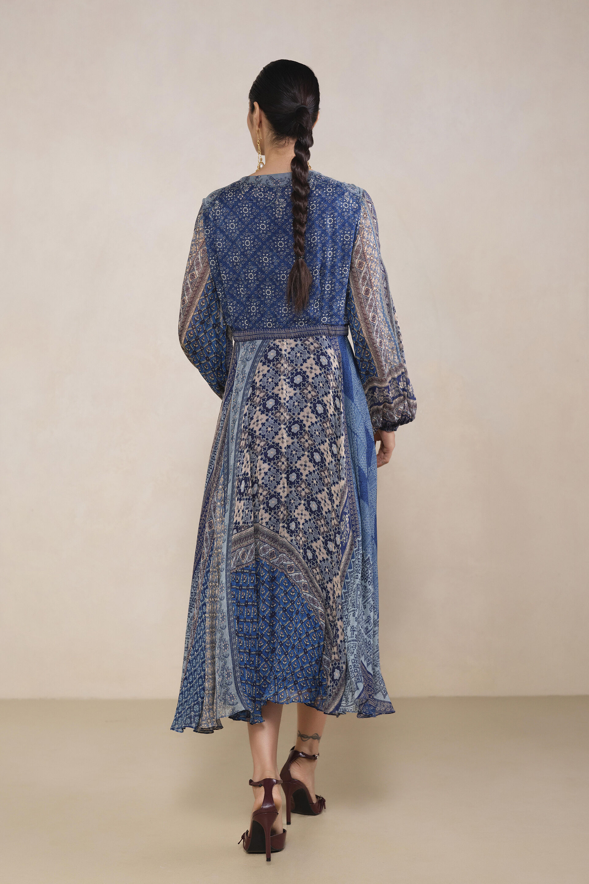 Mehak Printed Dress in Blue