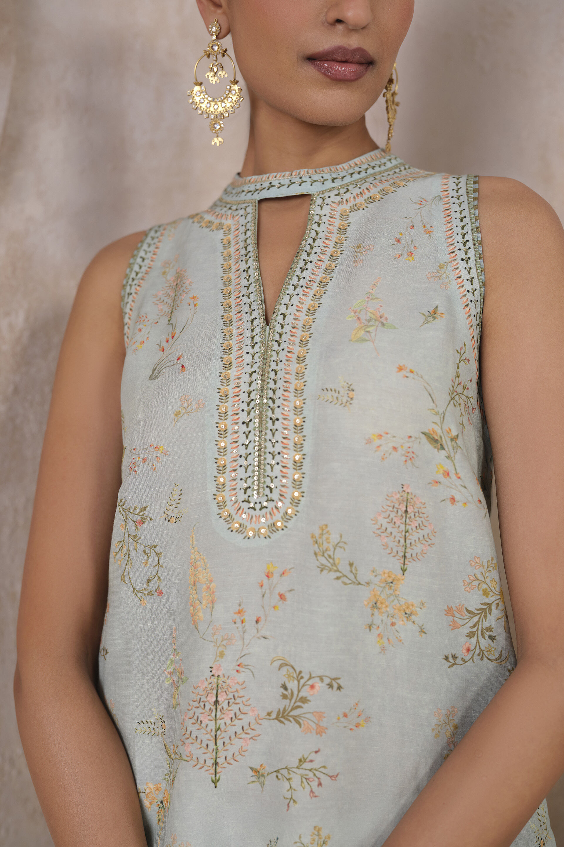 Flori Kurta Set - Blue, Blue, image 5