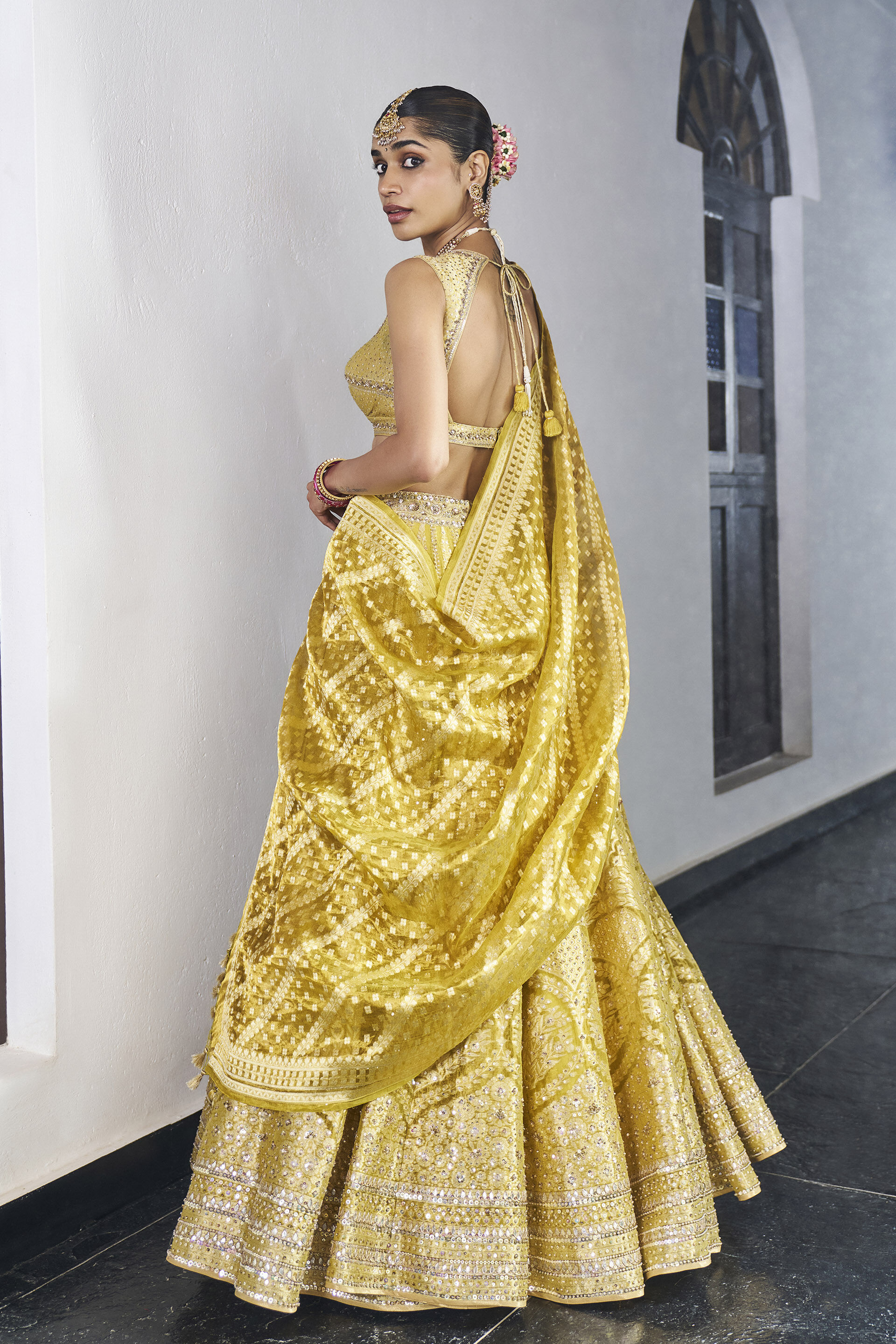 Ishq Benarasi Silk Lehenga Set - Yellow