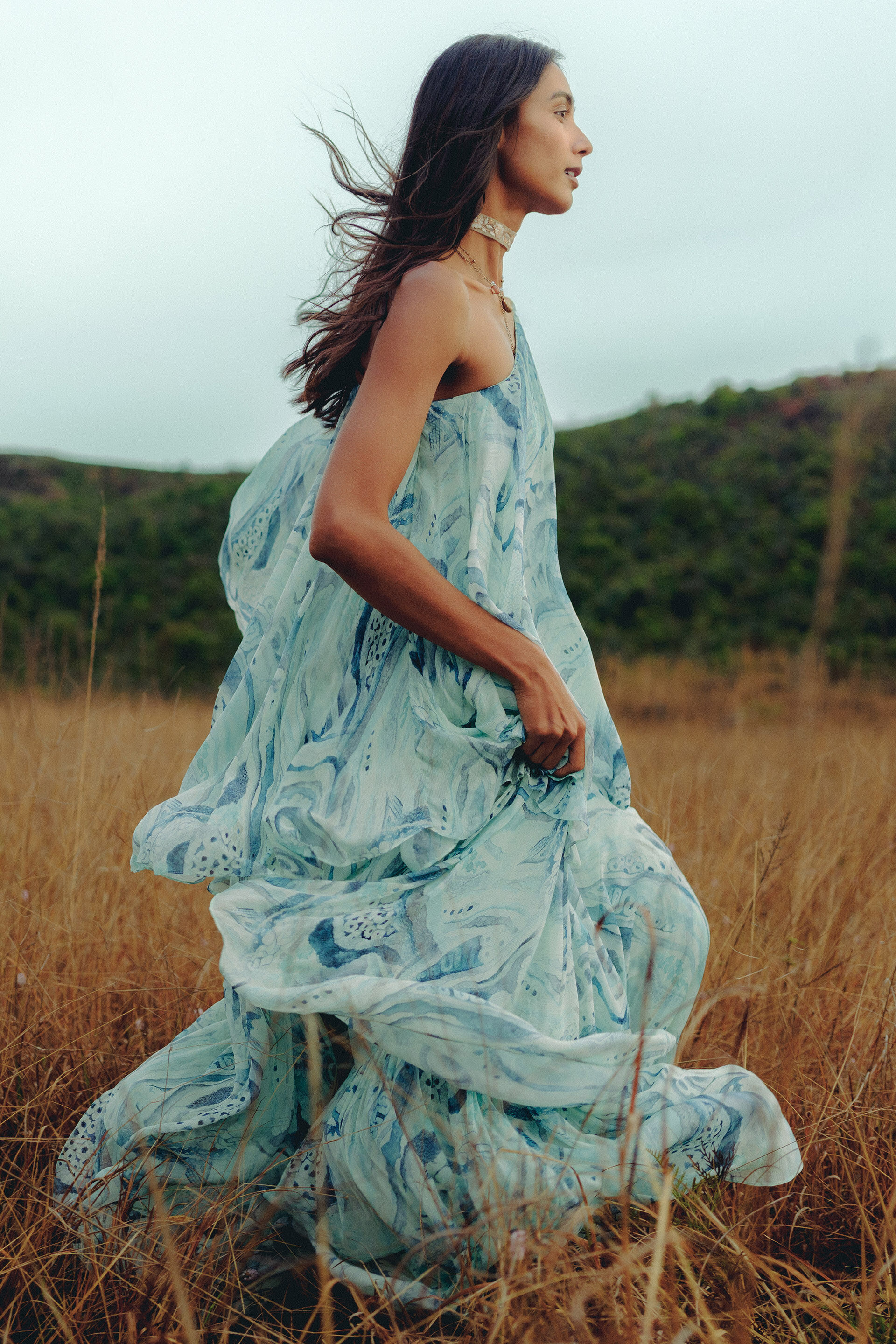 Kazui Bemberg Gown - Blue, Blue, image 5