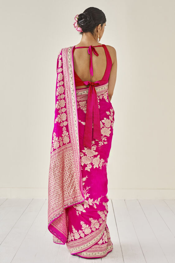 Laboni Benarasi Saree - Hot Pink, , image 4