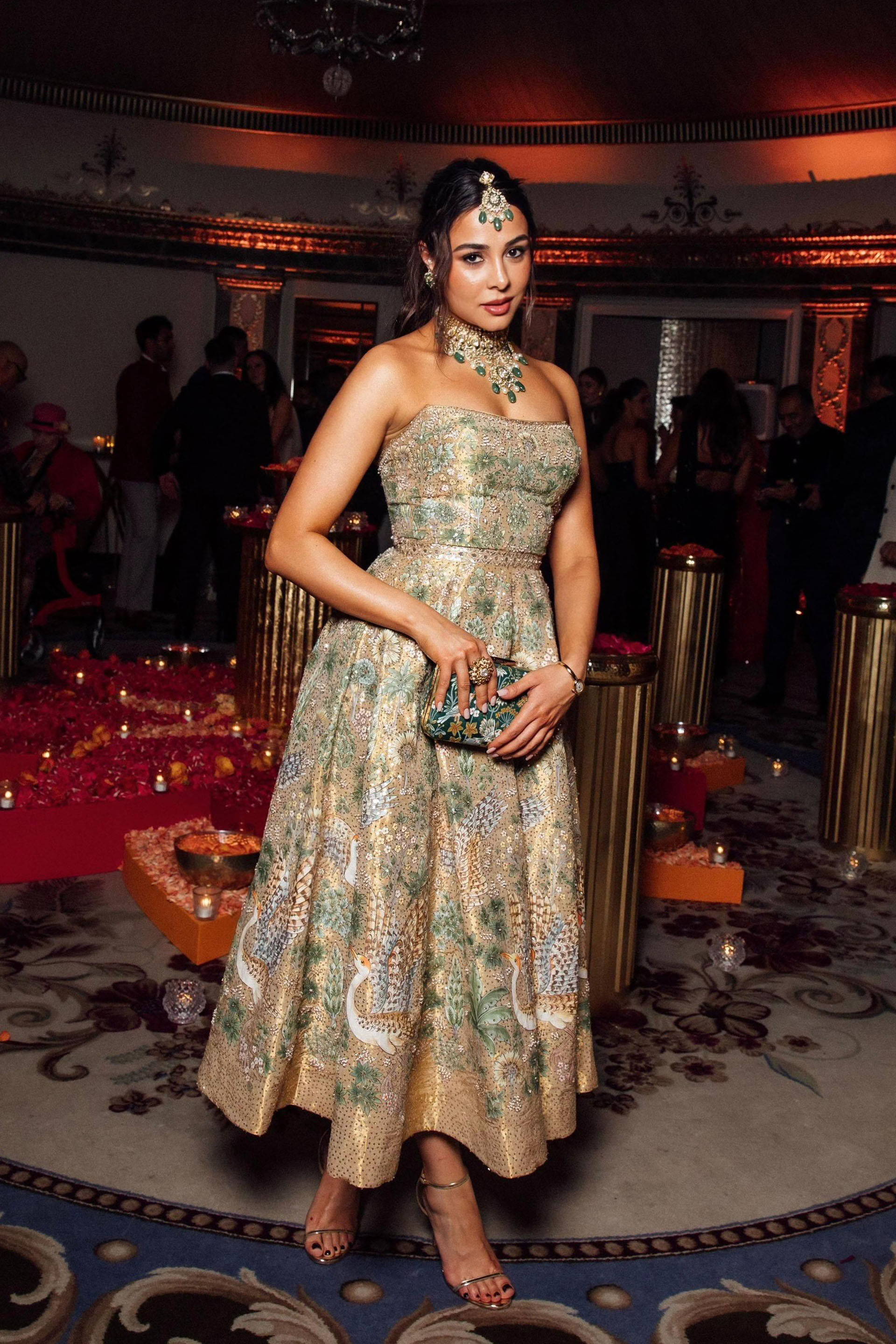 Avasa Hand-painted Pichhwai Silk Dress - Gold, , image 1