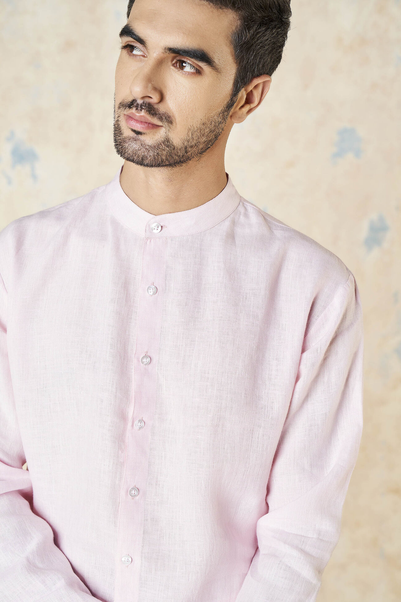 Anant Linen Shirt, Pink, image 7