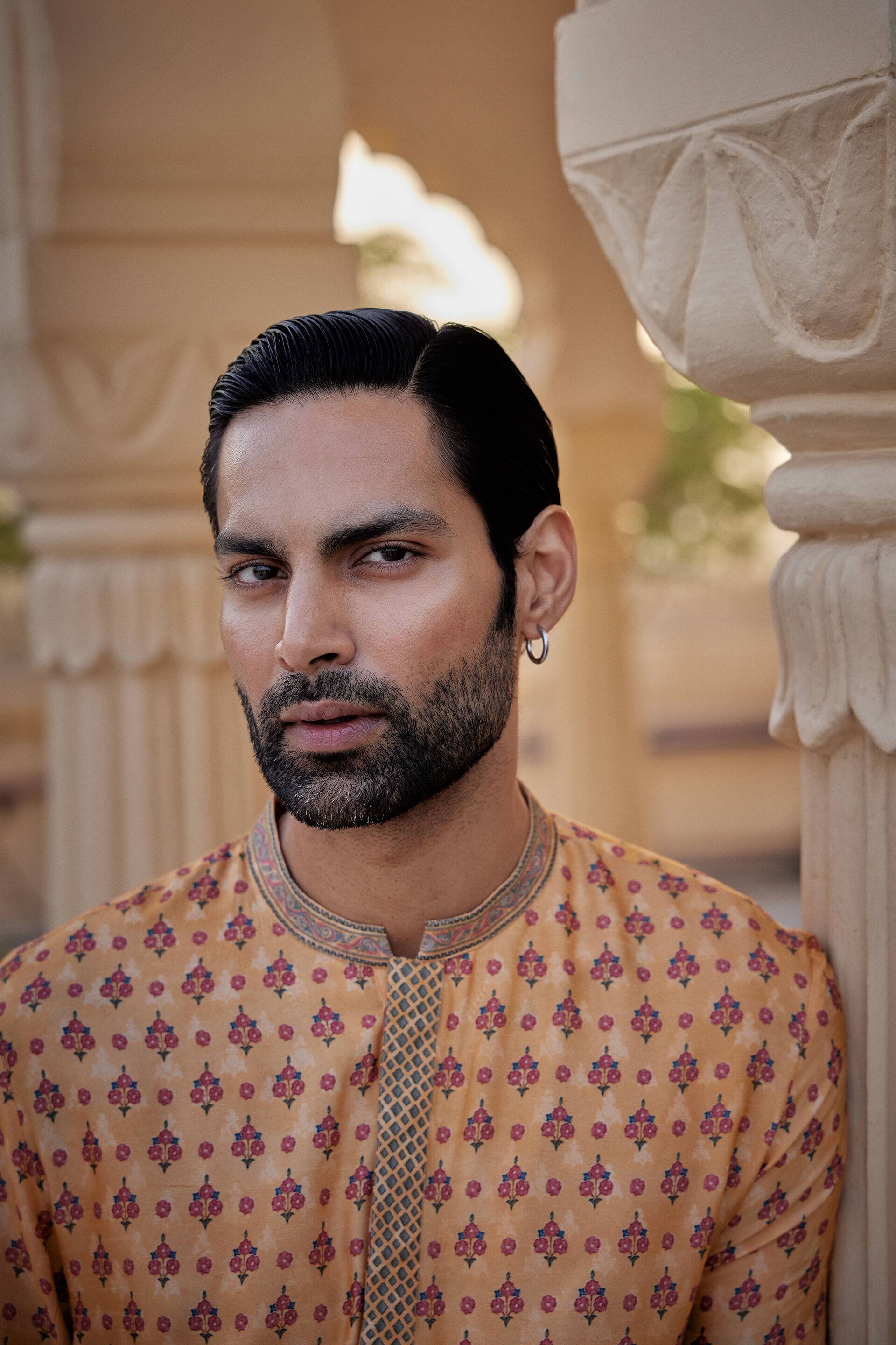 Ashmayu Silk Kurta - Mustard, Mustard, image 3