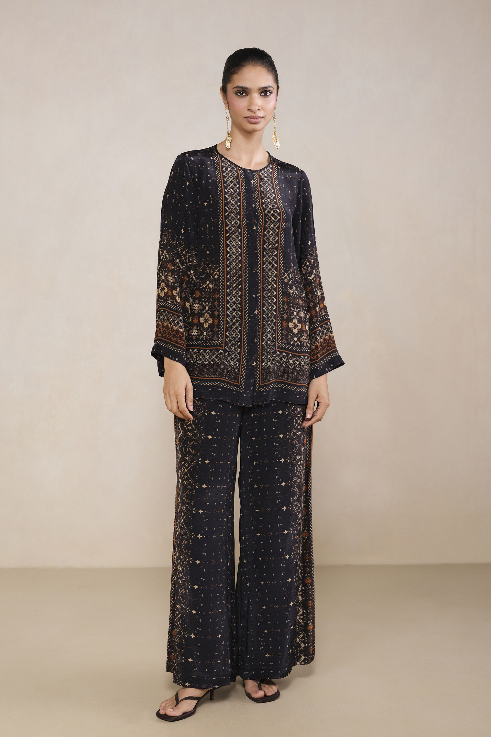 Asma Printed Co-ord in Black