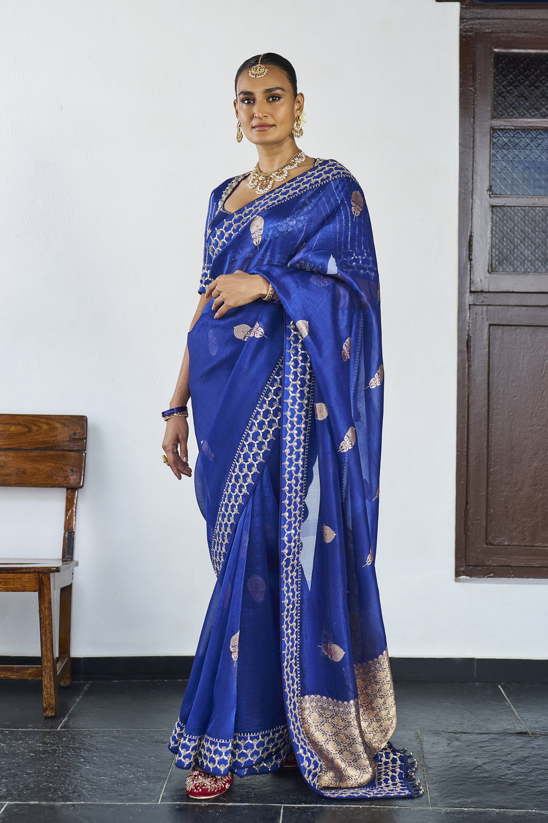 Lado Benarasi Silk Saree - Blue