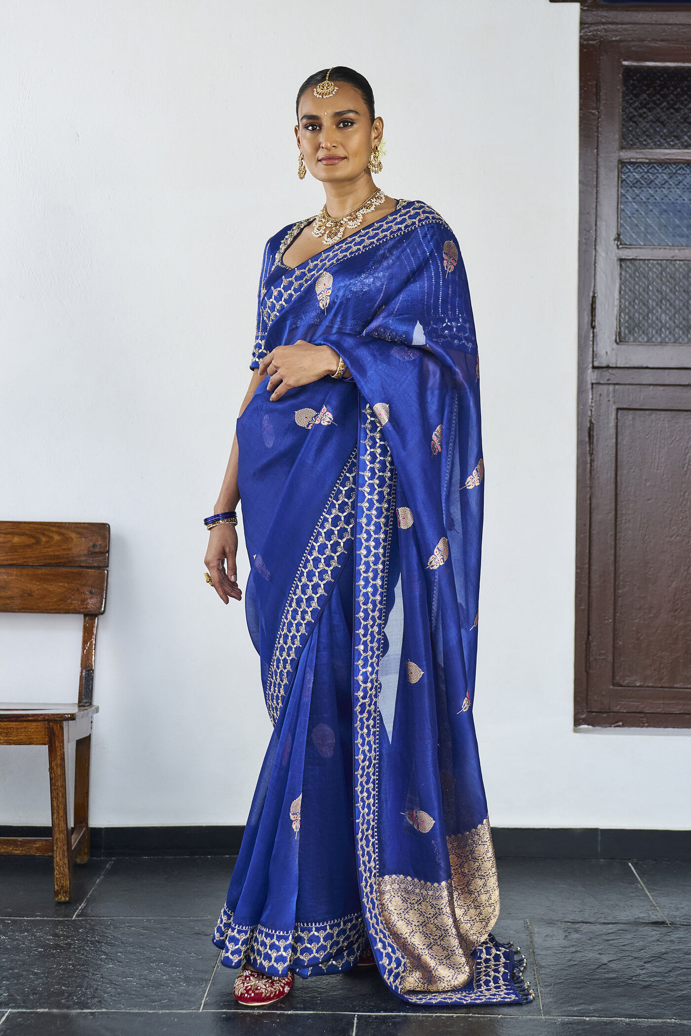 Lado Benarasi Silk Saree - Blue