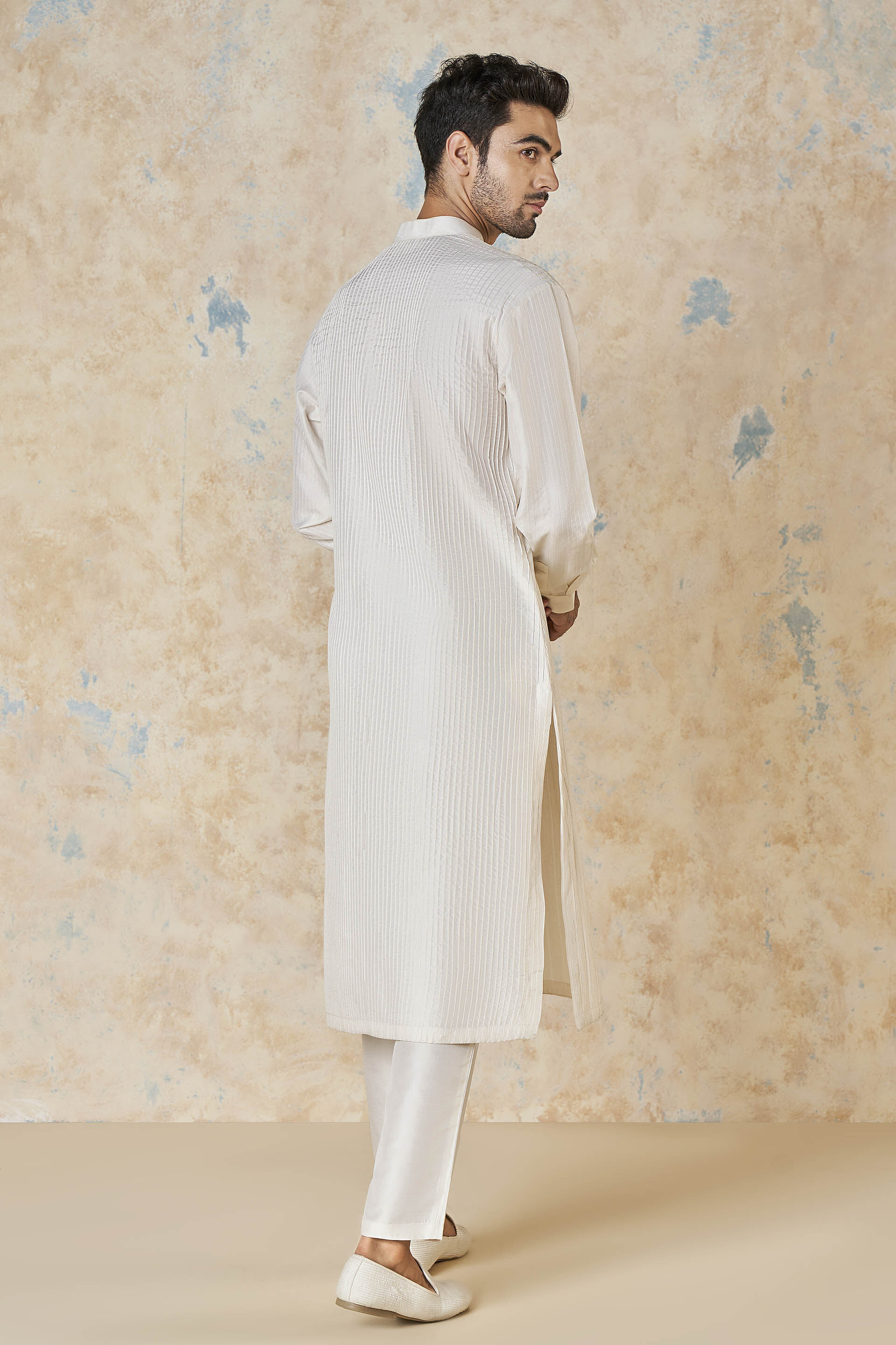 Sifar Silk Kurta - Ivory, Ivory, image 3