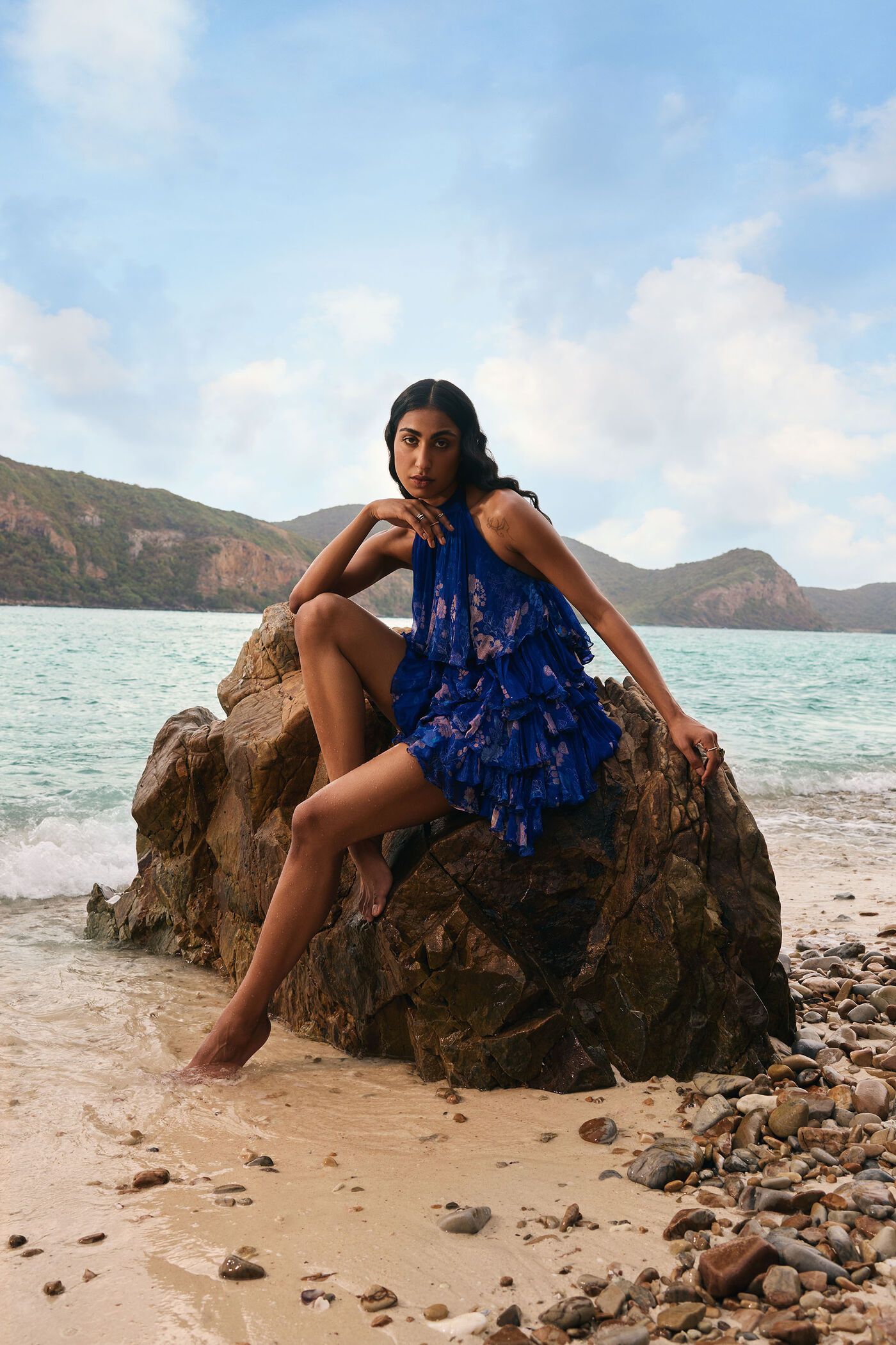 Buy Designer Onirique Chiffon Tiered Dress - Blue Online for Women from Anita Dongre S24RN20_BLUE Buy Designer Onirique Chiffon Tiered Dress - Blue Online for Women from Anita Dongre S24RN20_BLUE