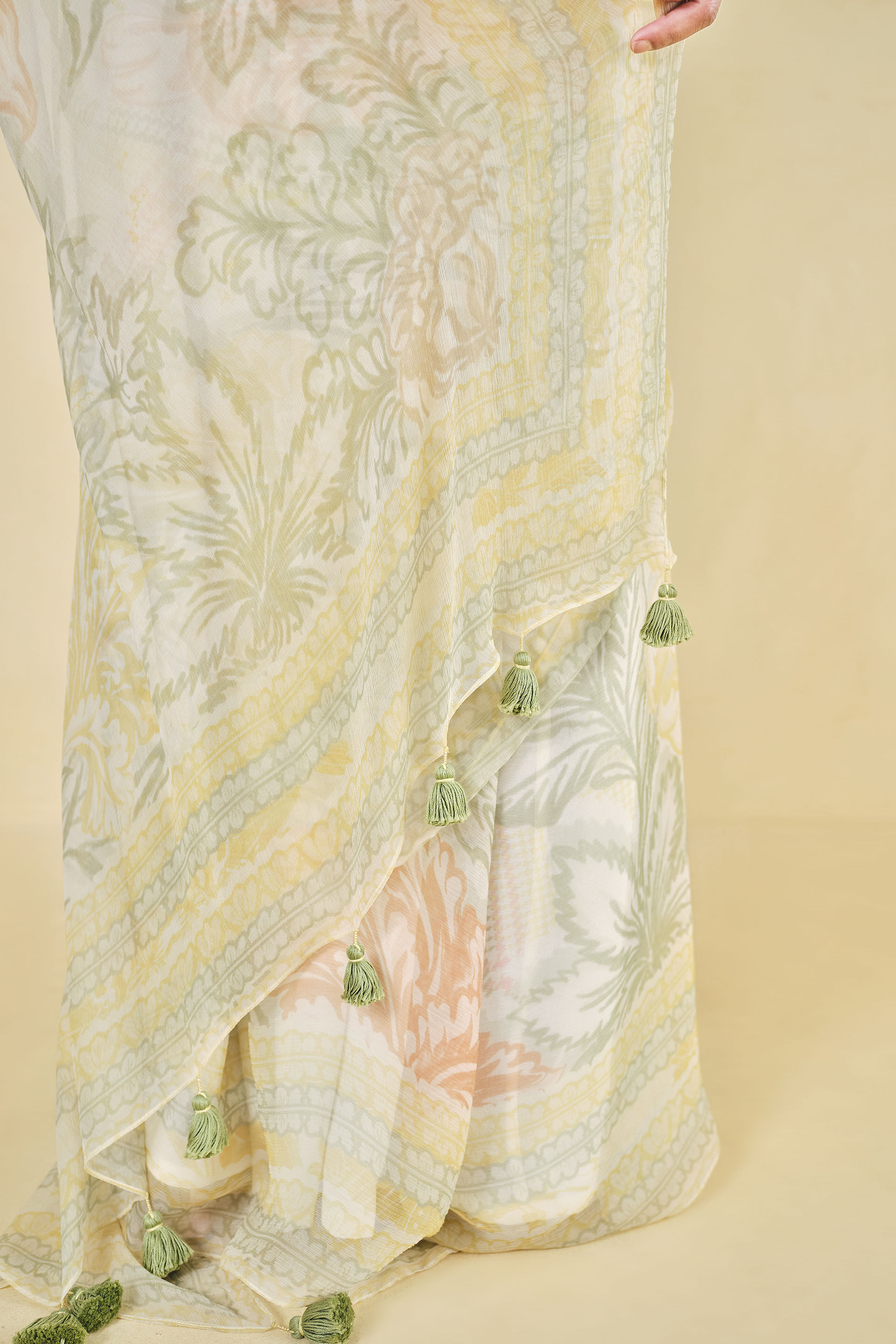 Cerrado Lyocell Saree, Yellow, image 6