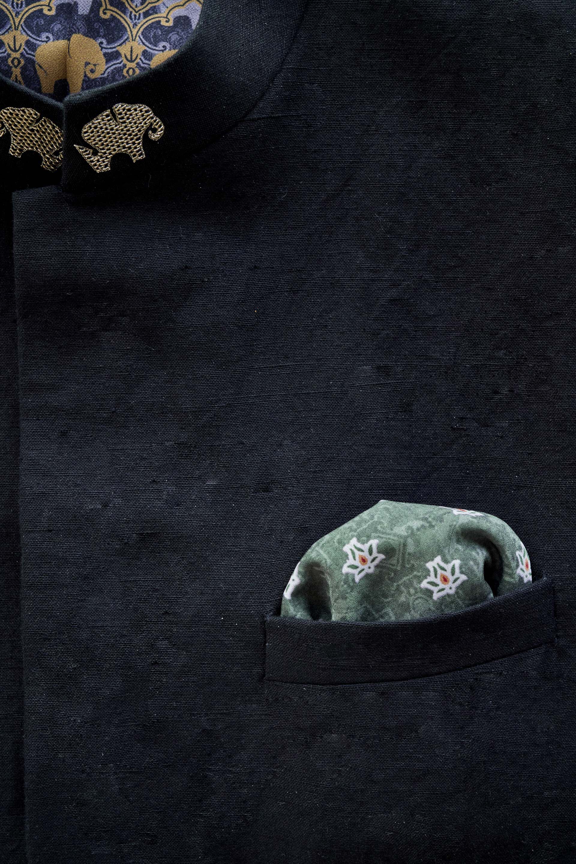 Umang Pocket Square - Emerald Green, Emerald Green, image 3