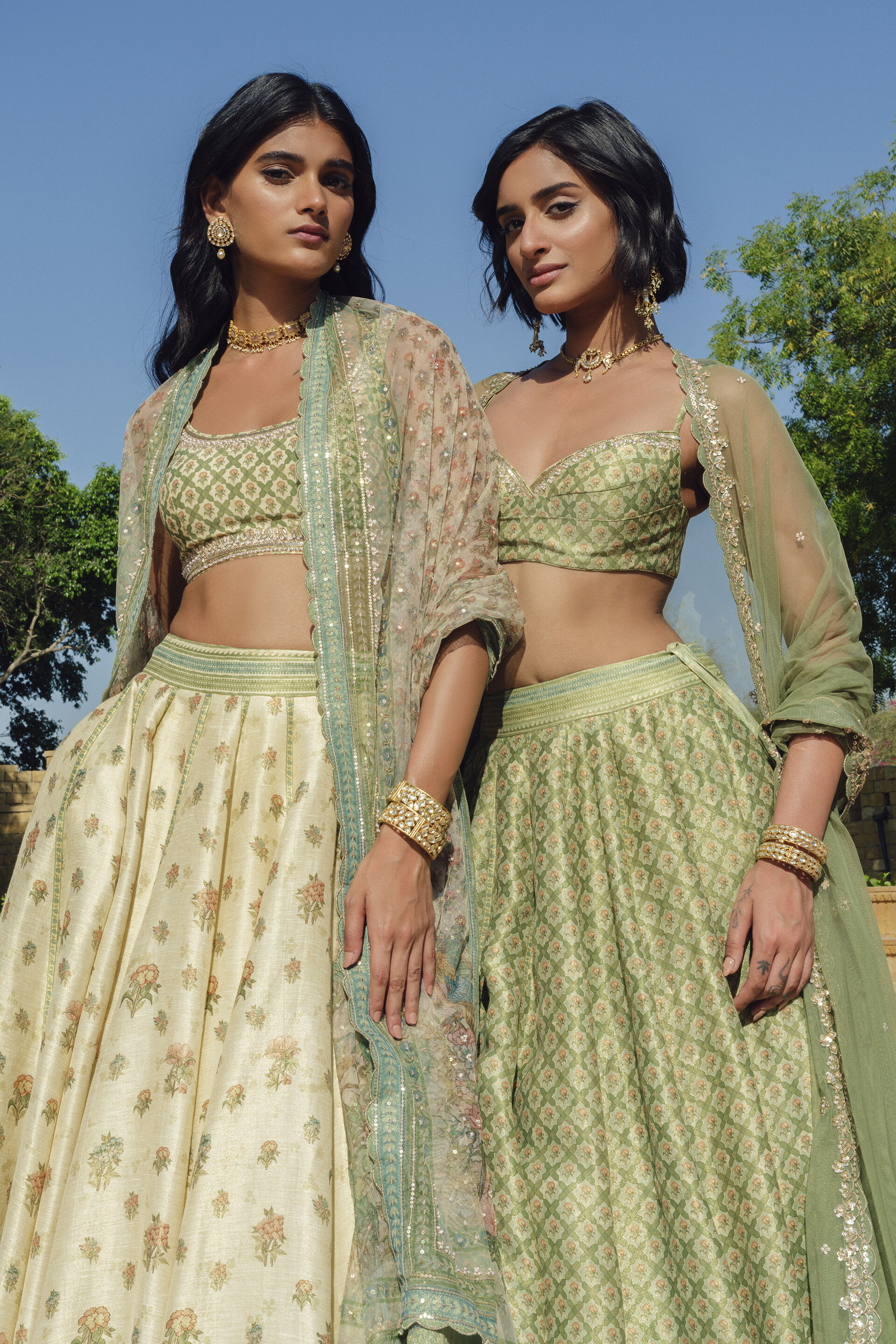 Fareeha Lehenga Set - Sage, Sage, image 6