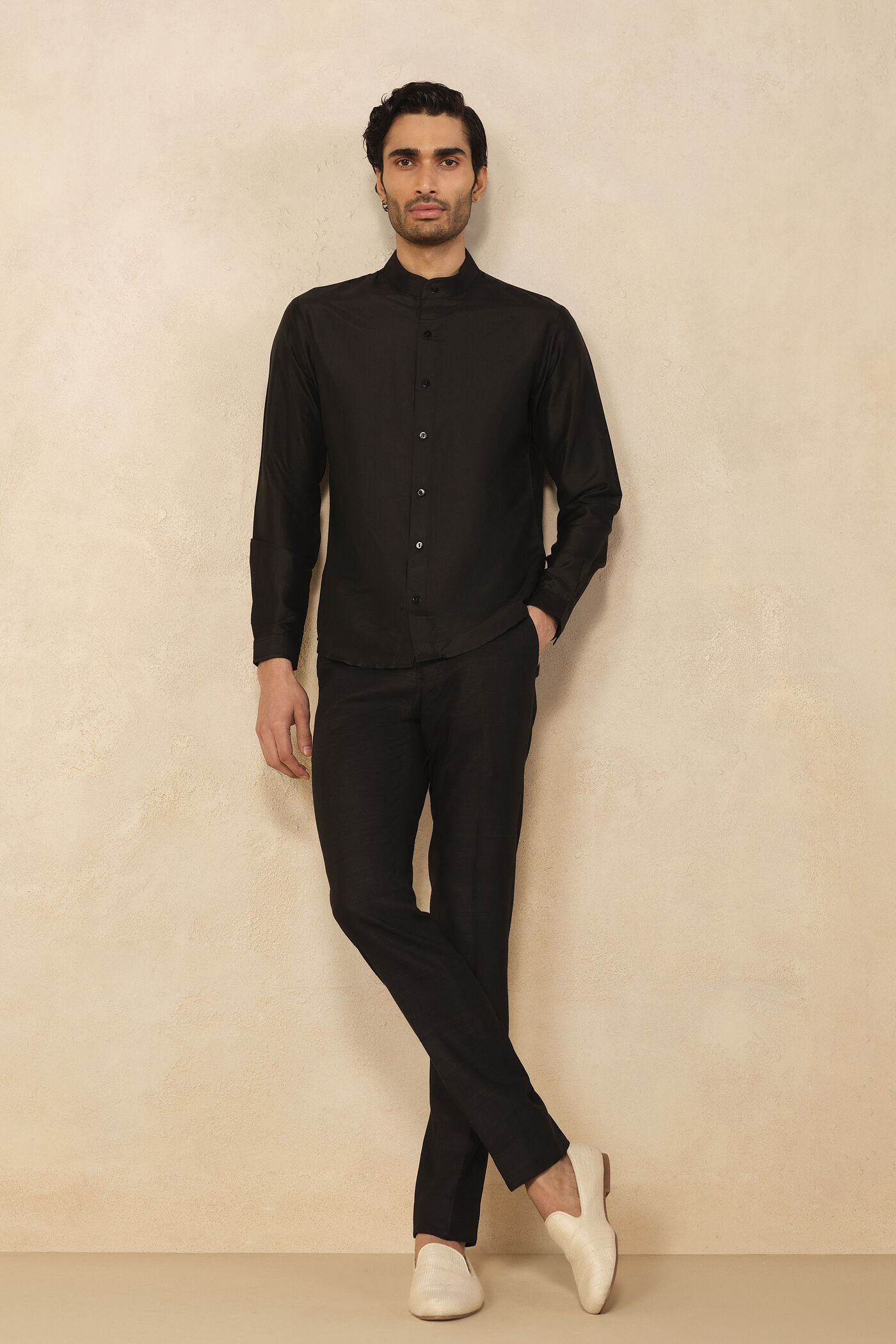 Adnan Silk Shirt - Black