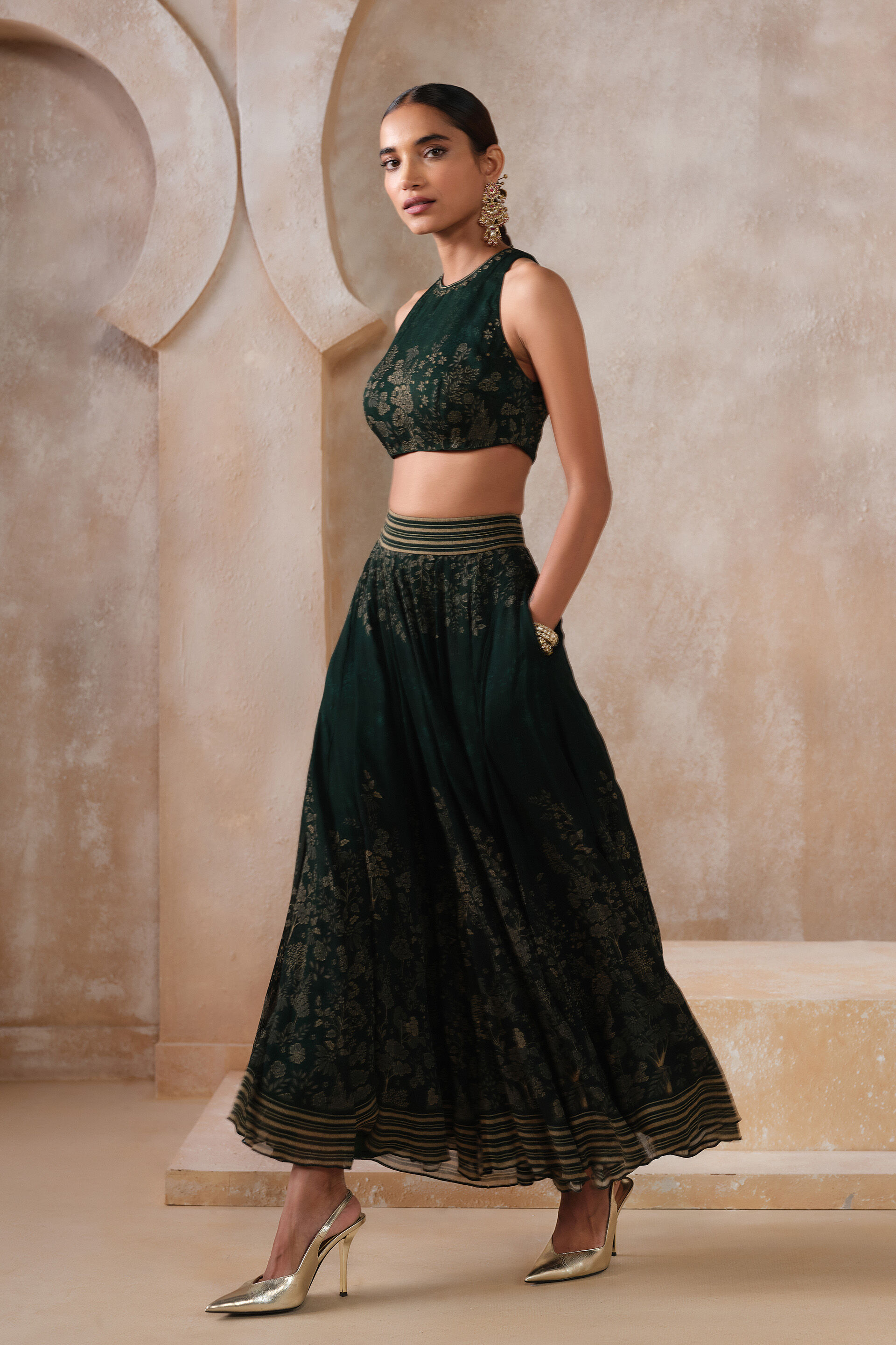 Noorayn Skirt Set - Green, Green, image 3