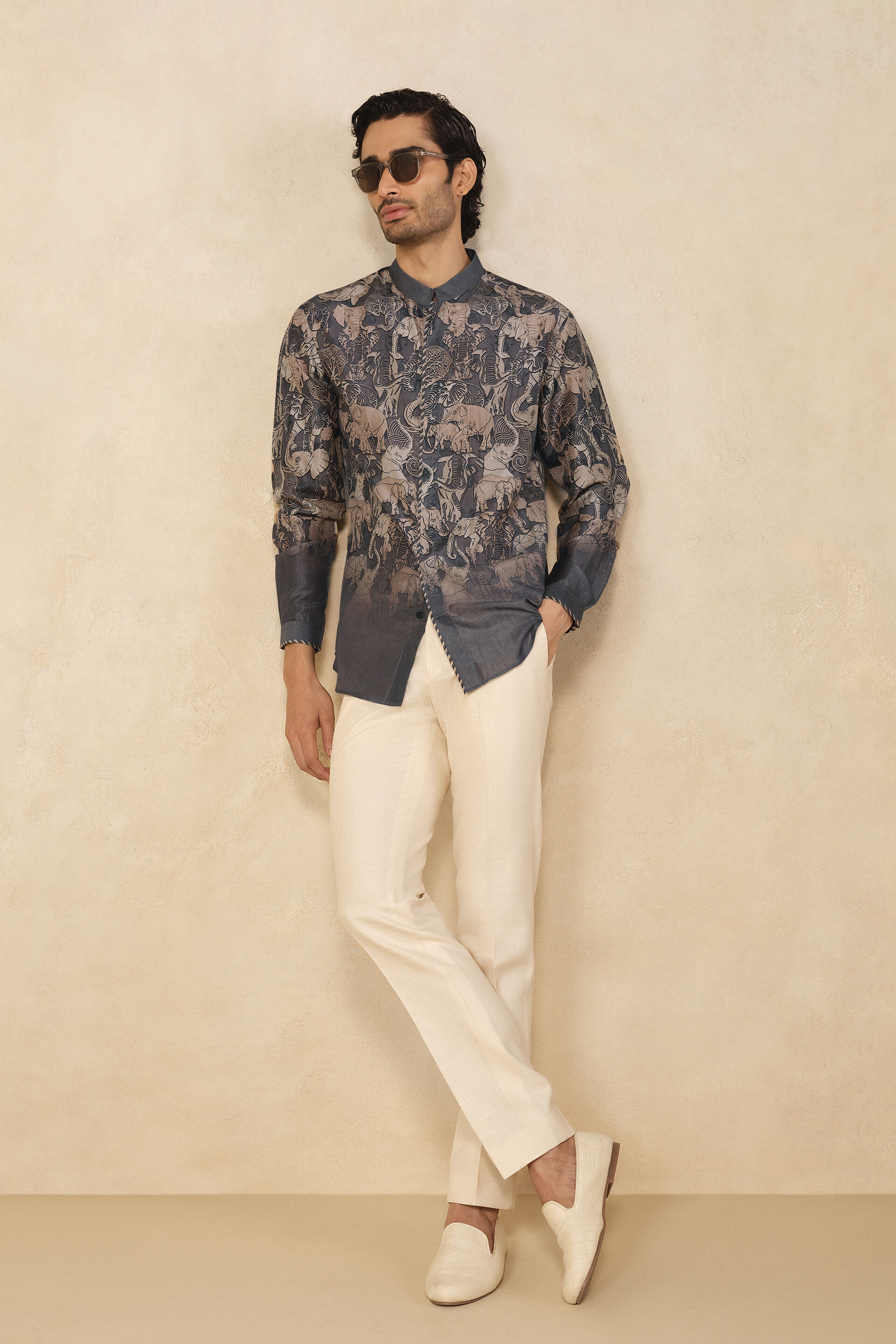 Zyad Silk Shirt - Grey