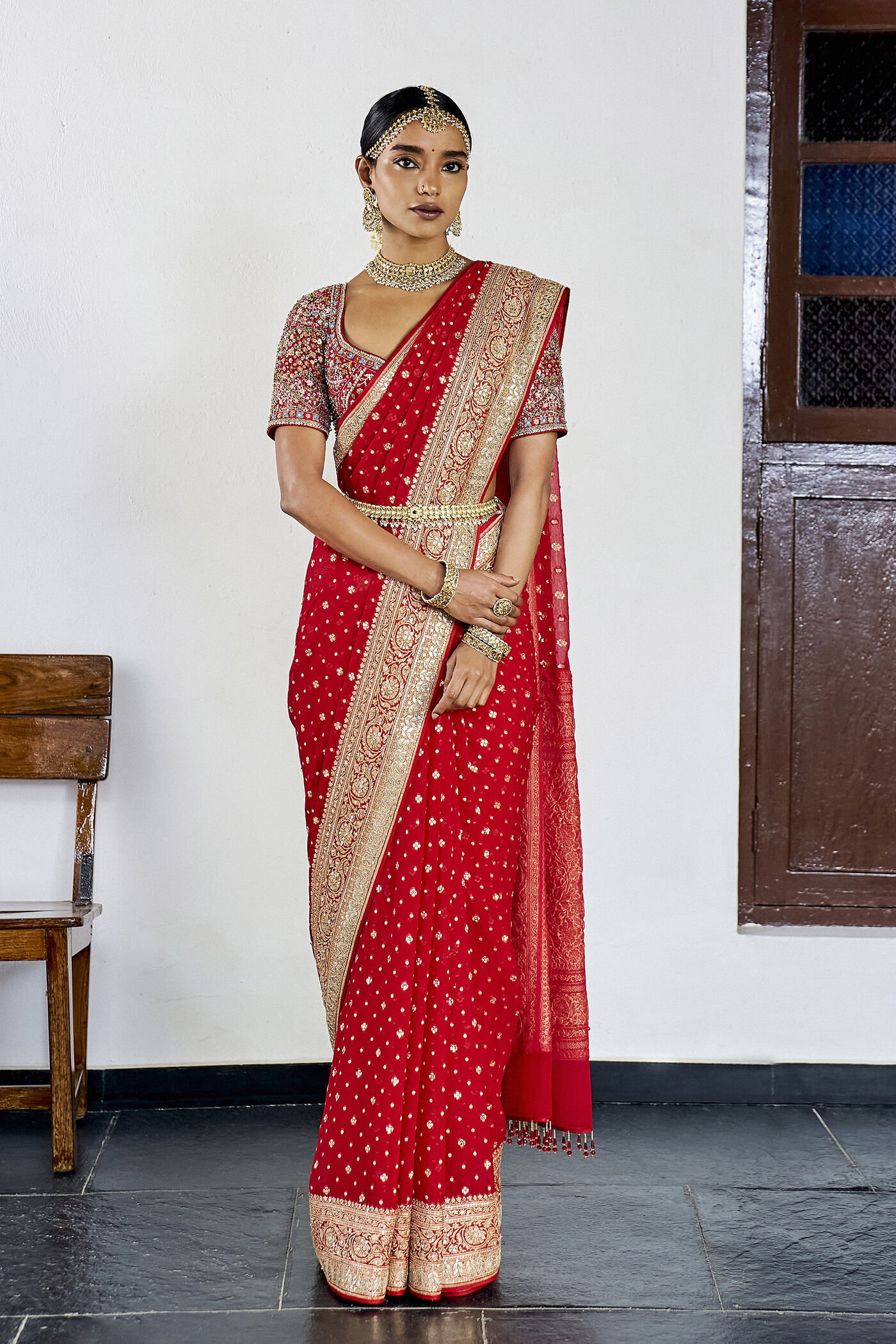 Priyo Benarasi Silk Saree - Red