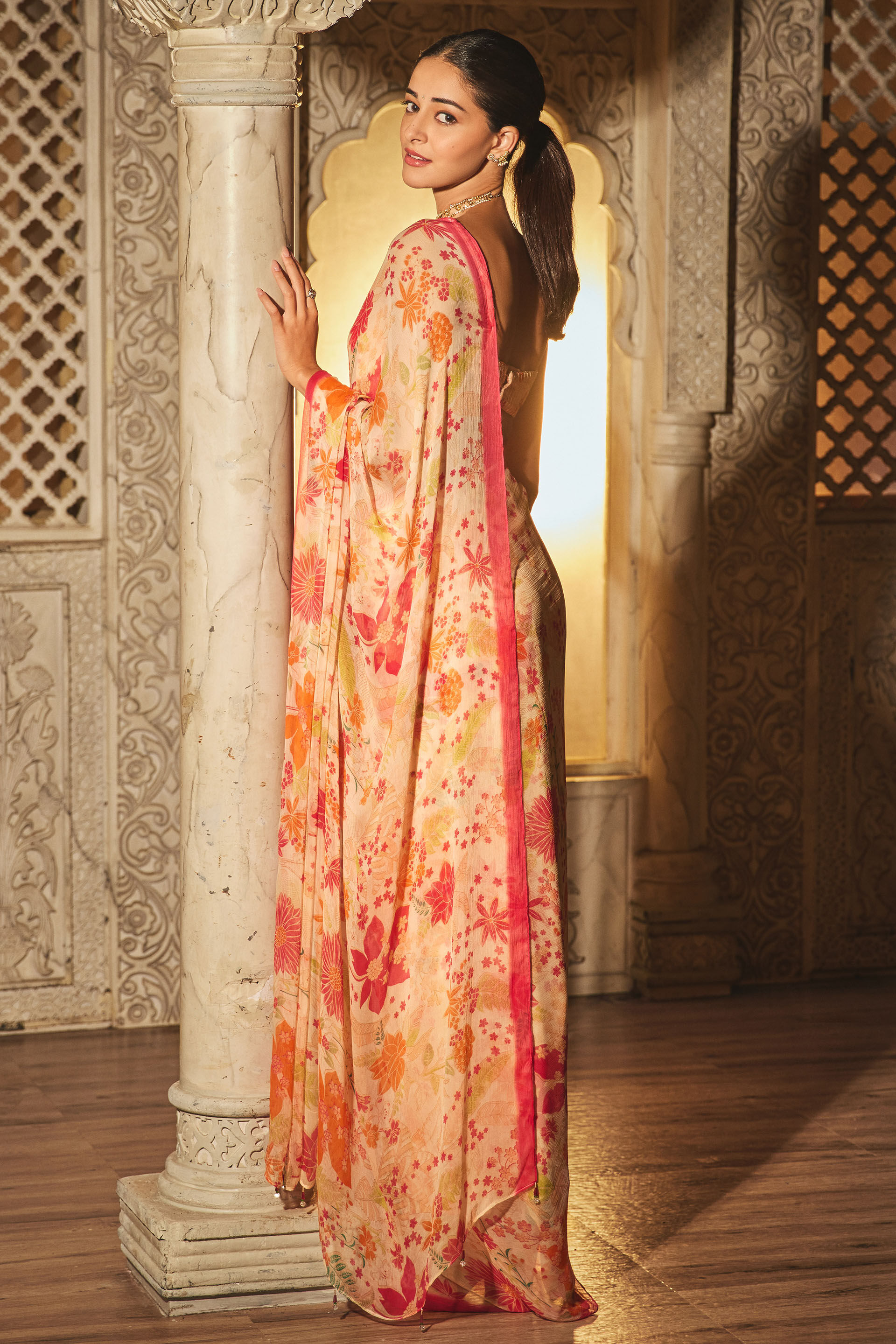 Kelda Saree Set -Cream, , image 2