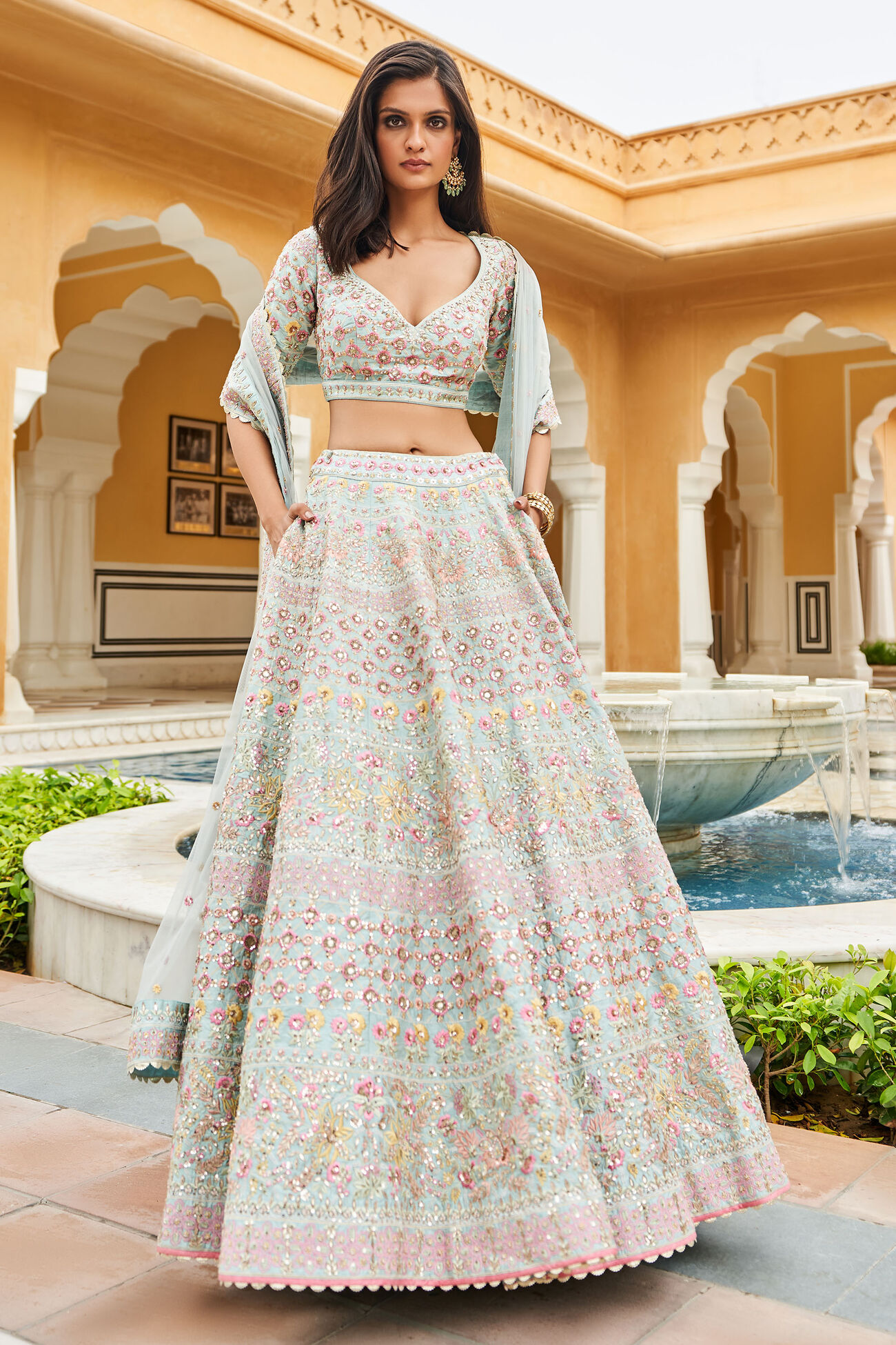 Gayaka Lehenga, Powder Blue, image 1