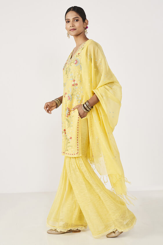 Anya Gharara Set, Yellow, image 2