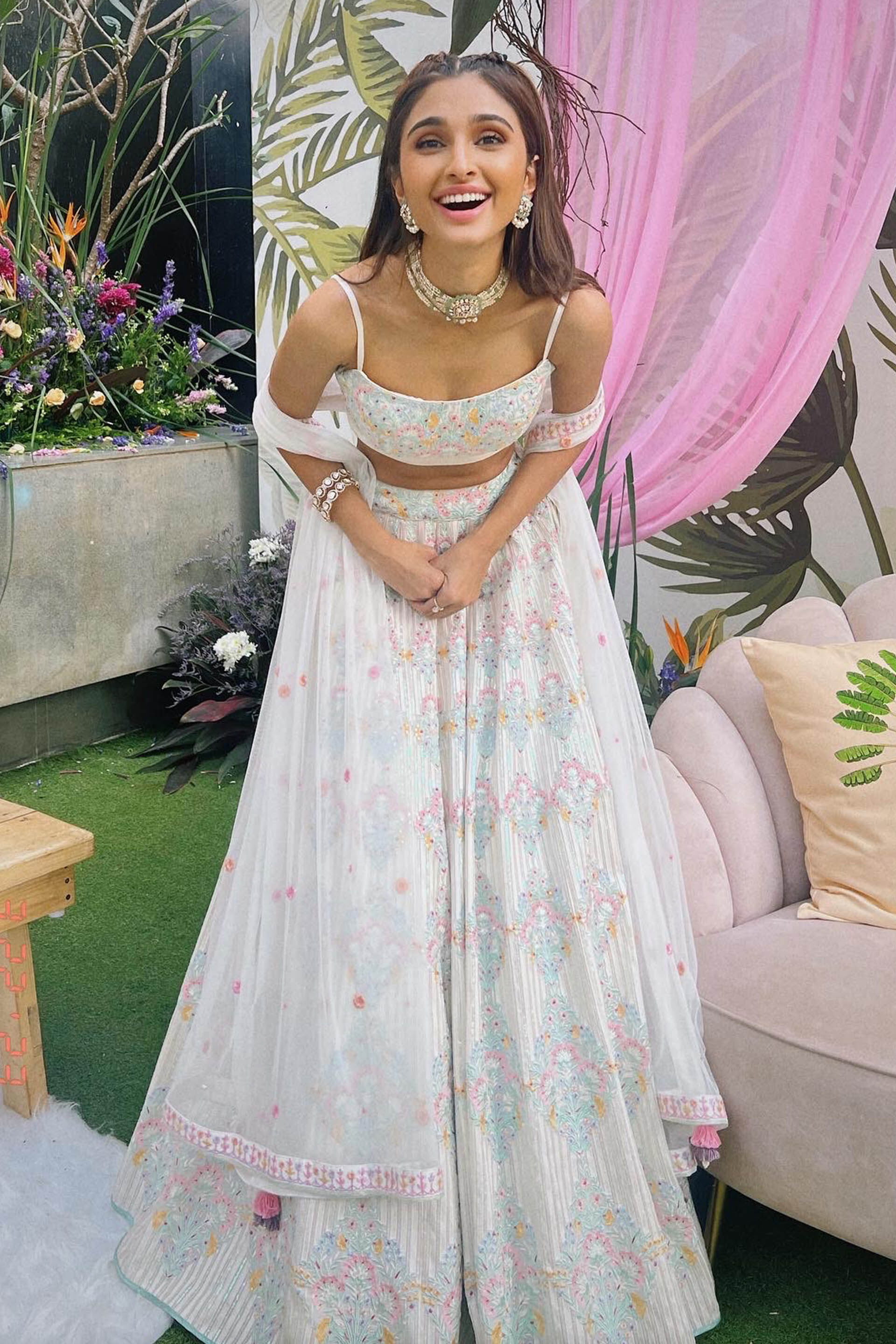 Andalusia Embroidered Lehenga Set - White, , image 2