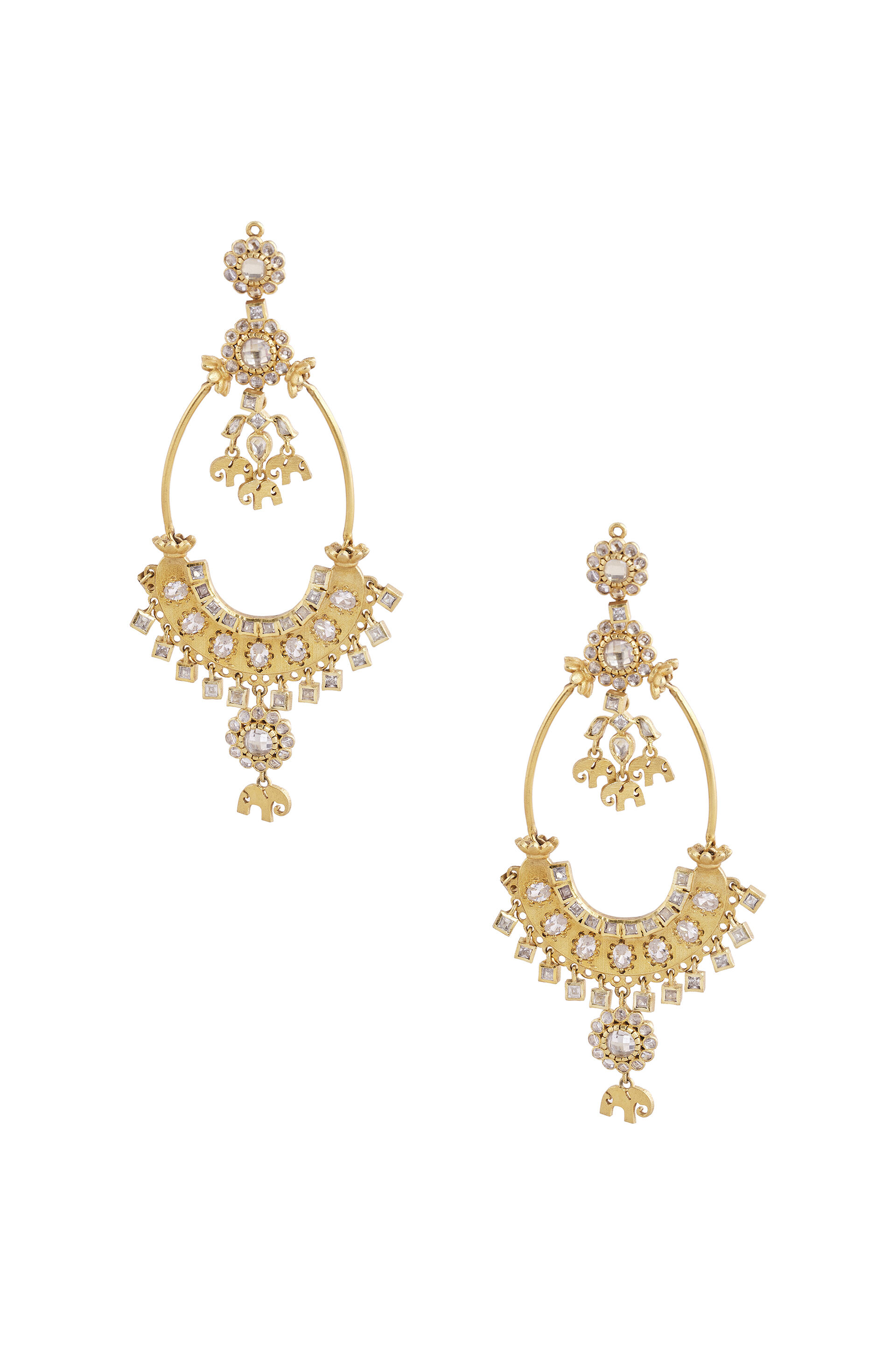 The Mini Haathi Charm Chandbali Earrings