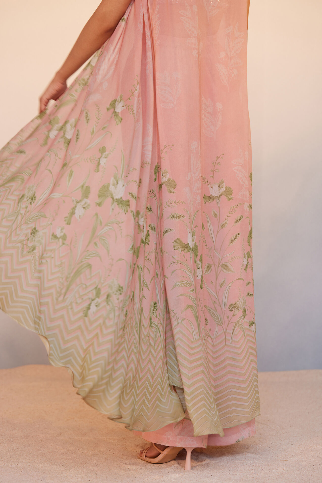 Buy Sama Crop Top Pant Set - Blush from Anita Dongre's Sets(Skirts/Pan