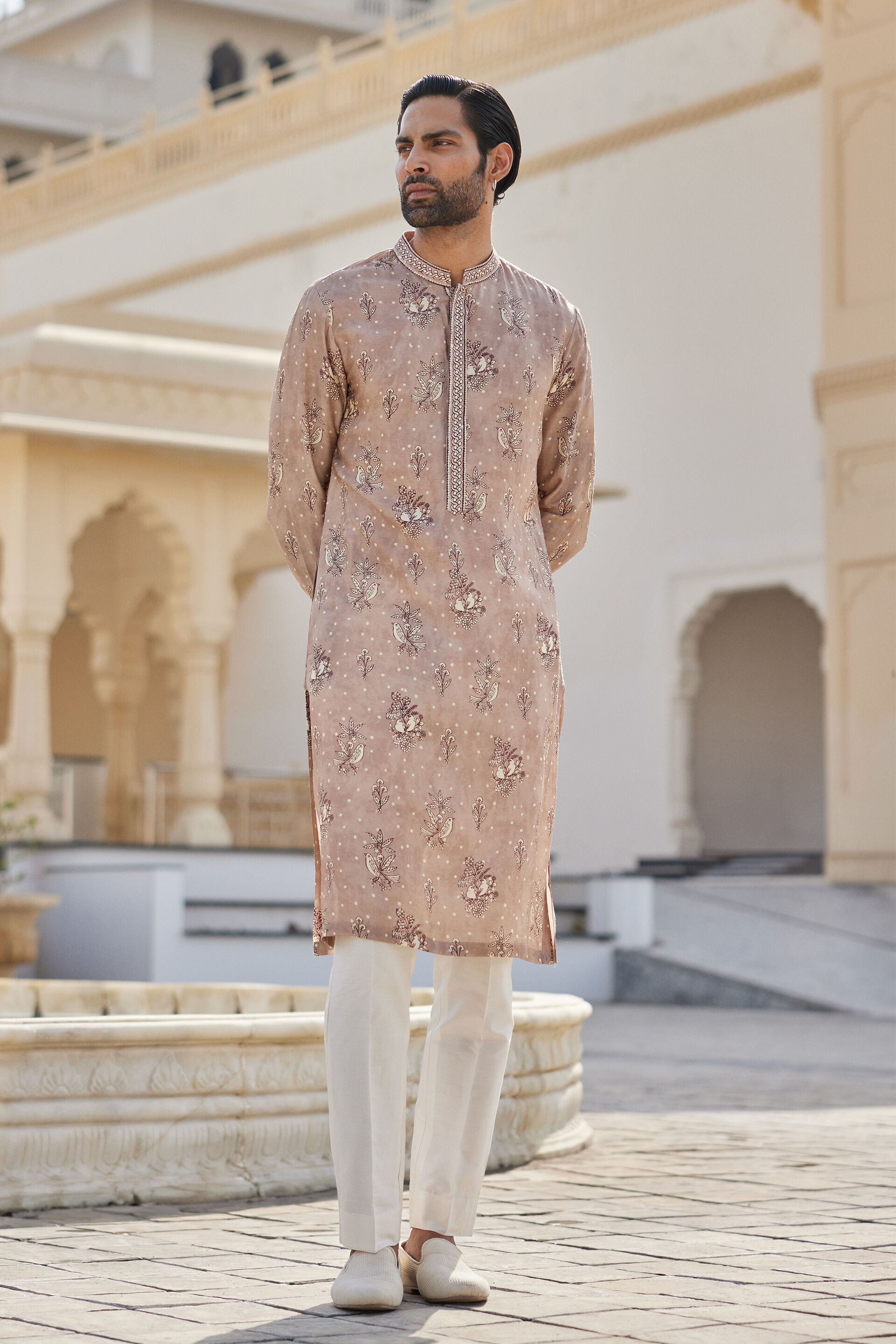 Simal Silk Kurta - Pink