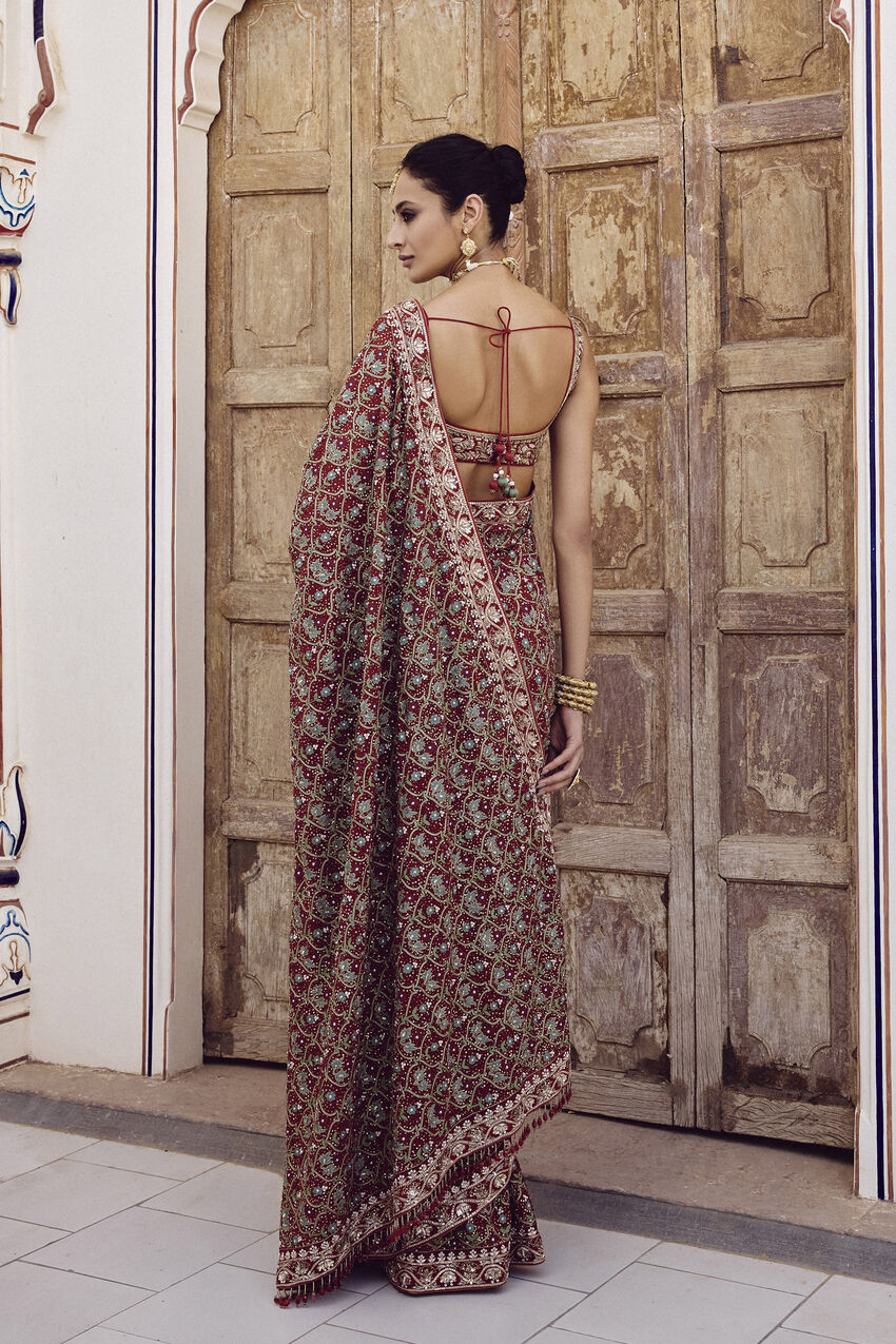 saree and dress Ankle Length Fit & Flare Madurai Saree Dress