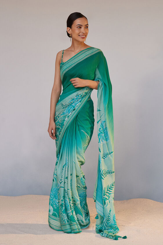 Aisling Saree Set - Green, Green, image 1