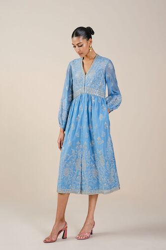 Amberlie Embroidered Mul Dress - Blue, Blue, image 1