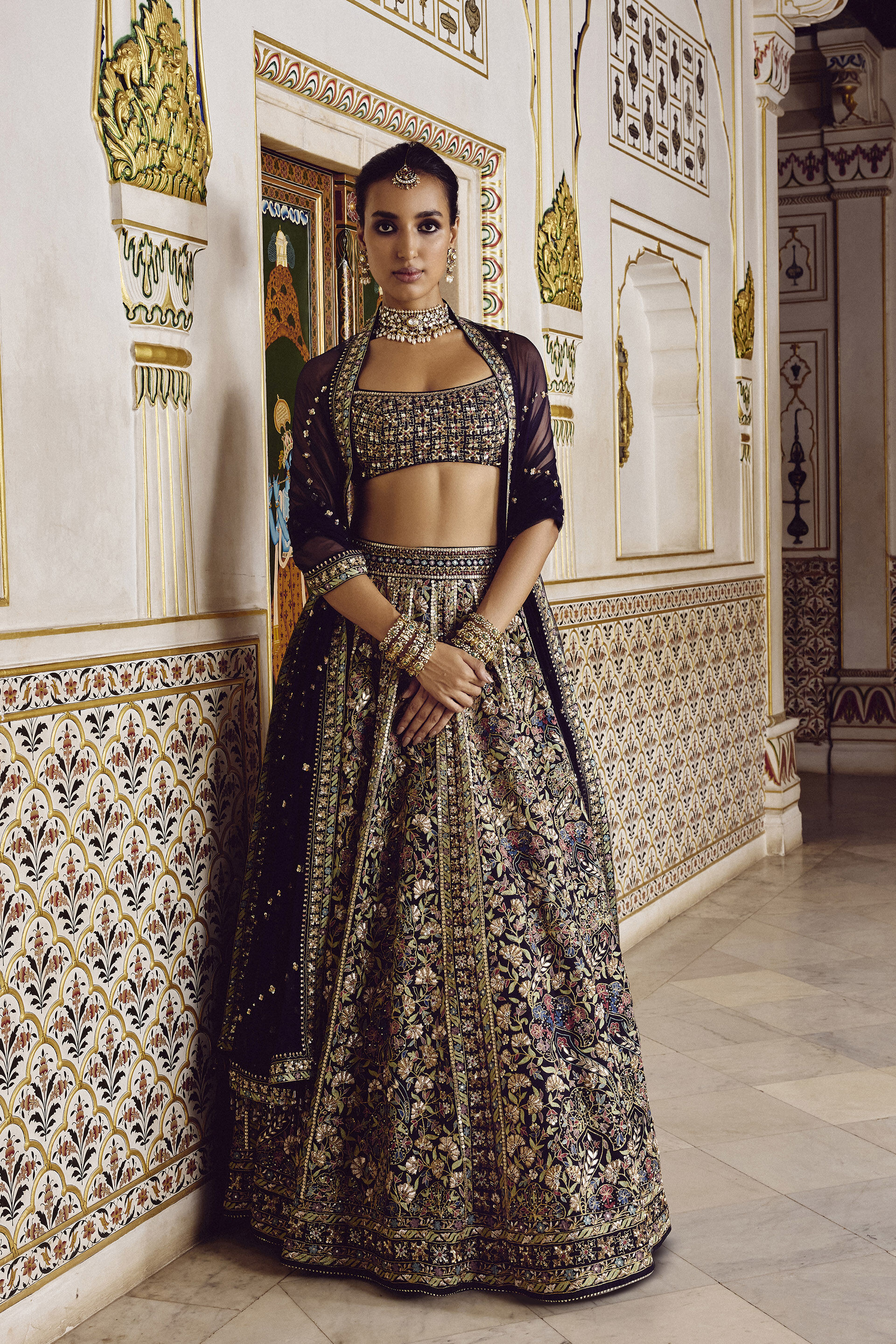Elakshi Embroidered Silk Lehenga Set - Blue