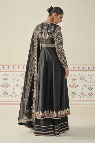 Sanjula Gota Patti Silk Anarkali Set - Black, Black, image 2