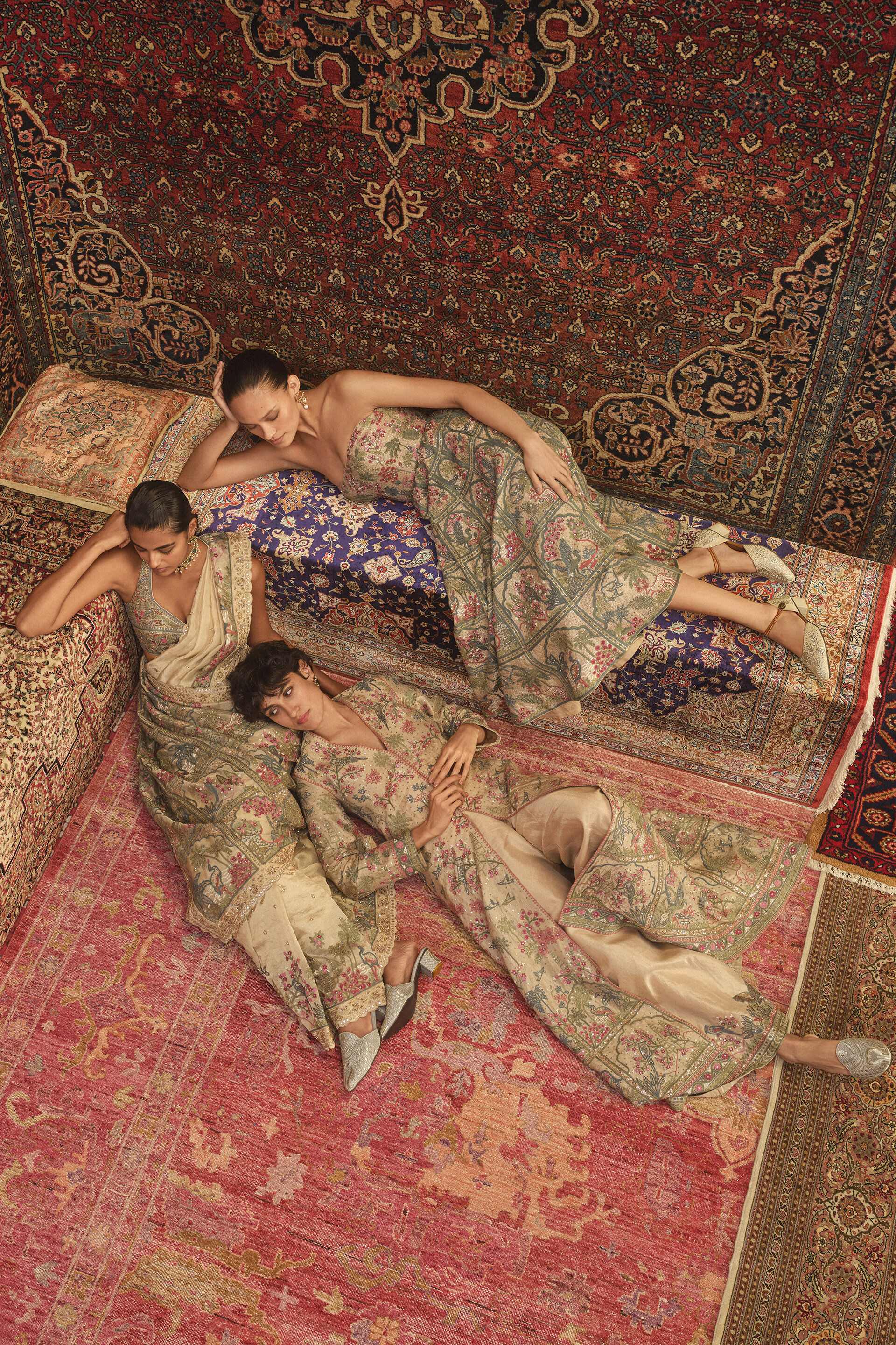 Mekhala SEWA Hand-embroidered Saree - Gold, Gold, image 3