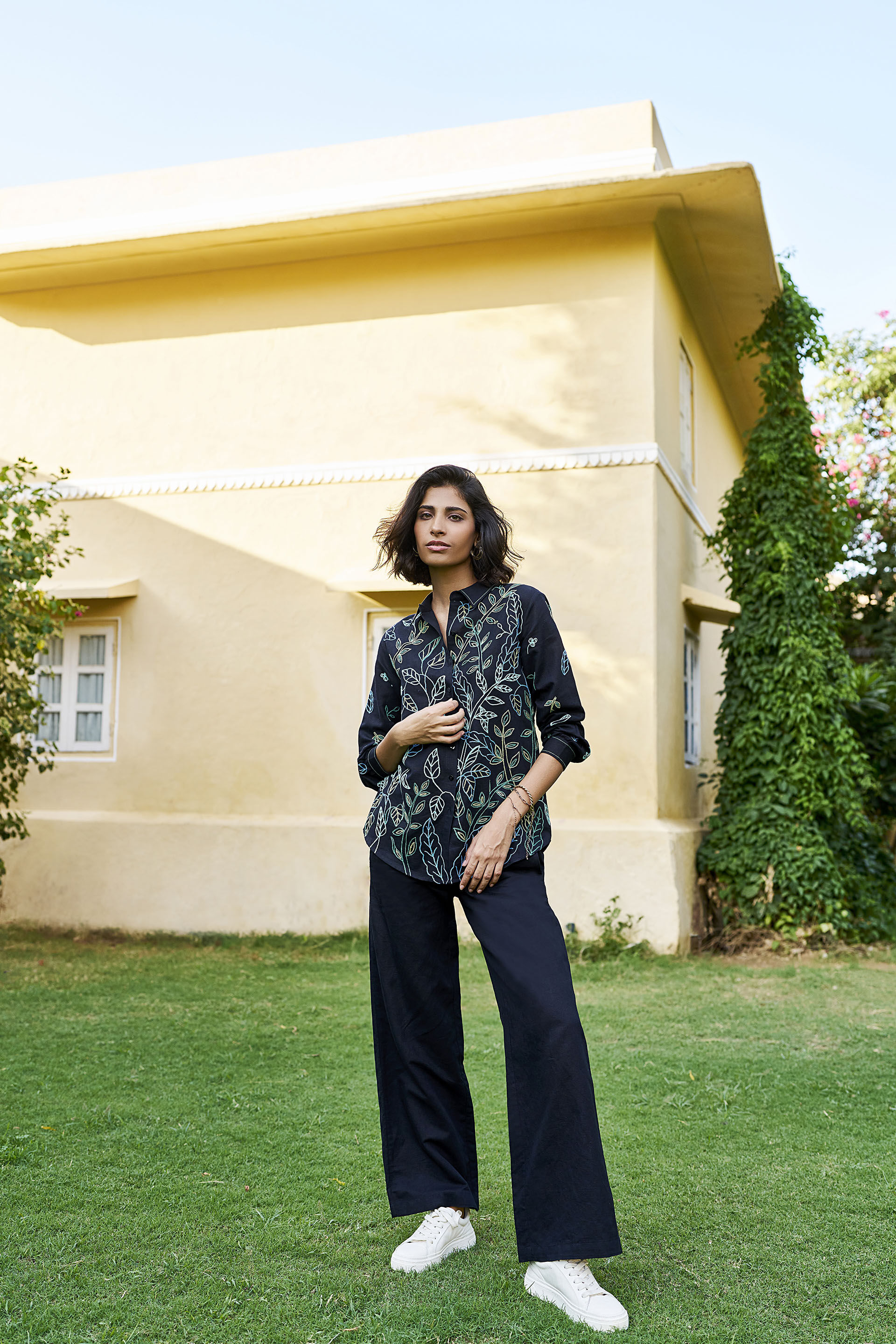 Lush SEWA Hand-embroidered Coord - Black