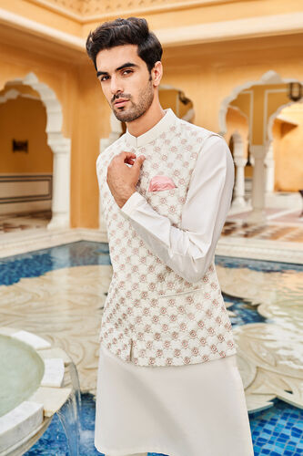 Medh Nehru Jacket, Off White, image 4
