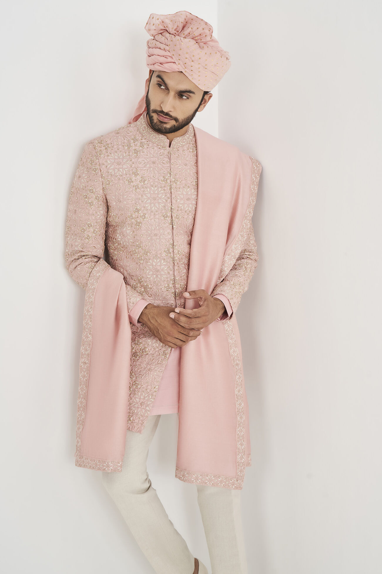 Anishk Sherwani, Pink, image 7