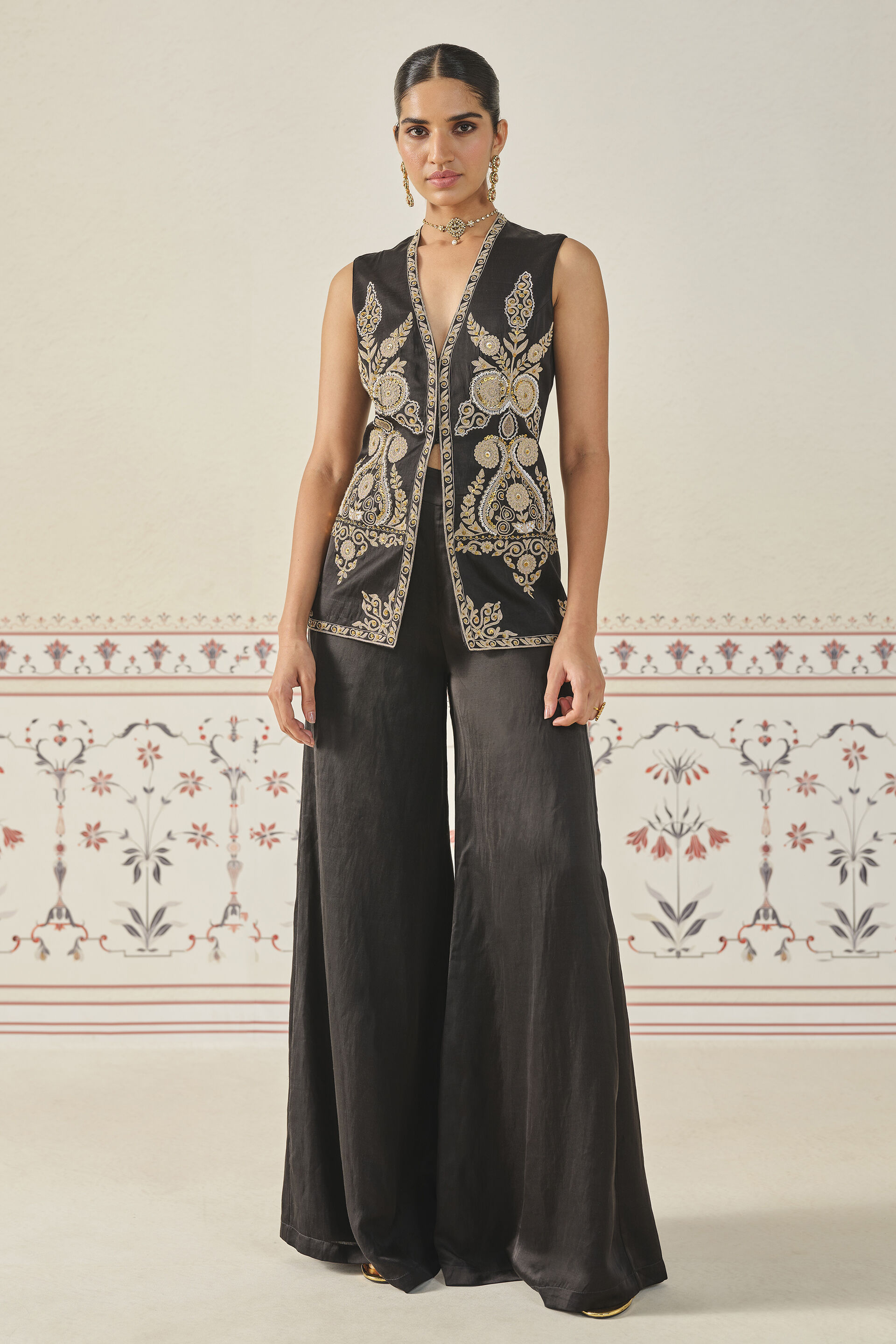 Buy Designer Saanjh Embroidered Cord Short Jacket Set