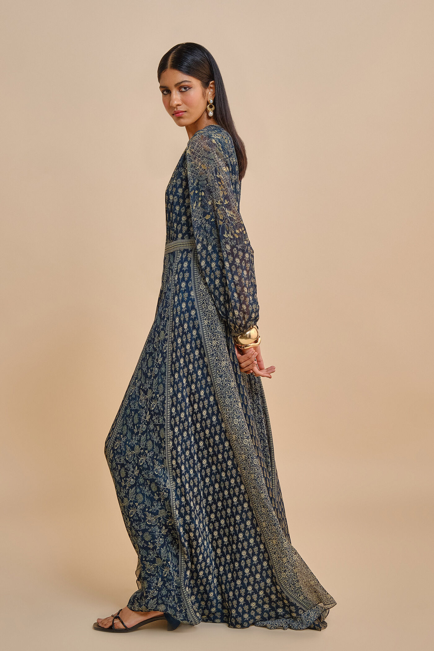 kaftan style evening dress Soft Lavender Chain Satin Women Plus Size Kaftan Evening Dress