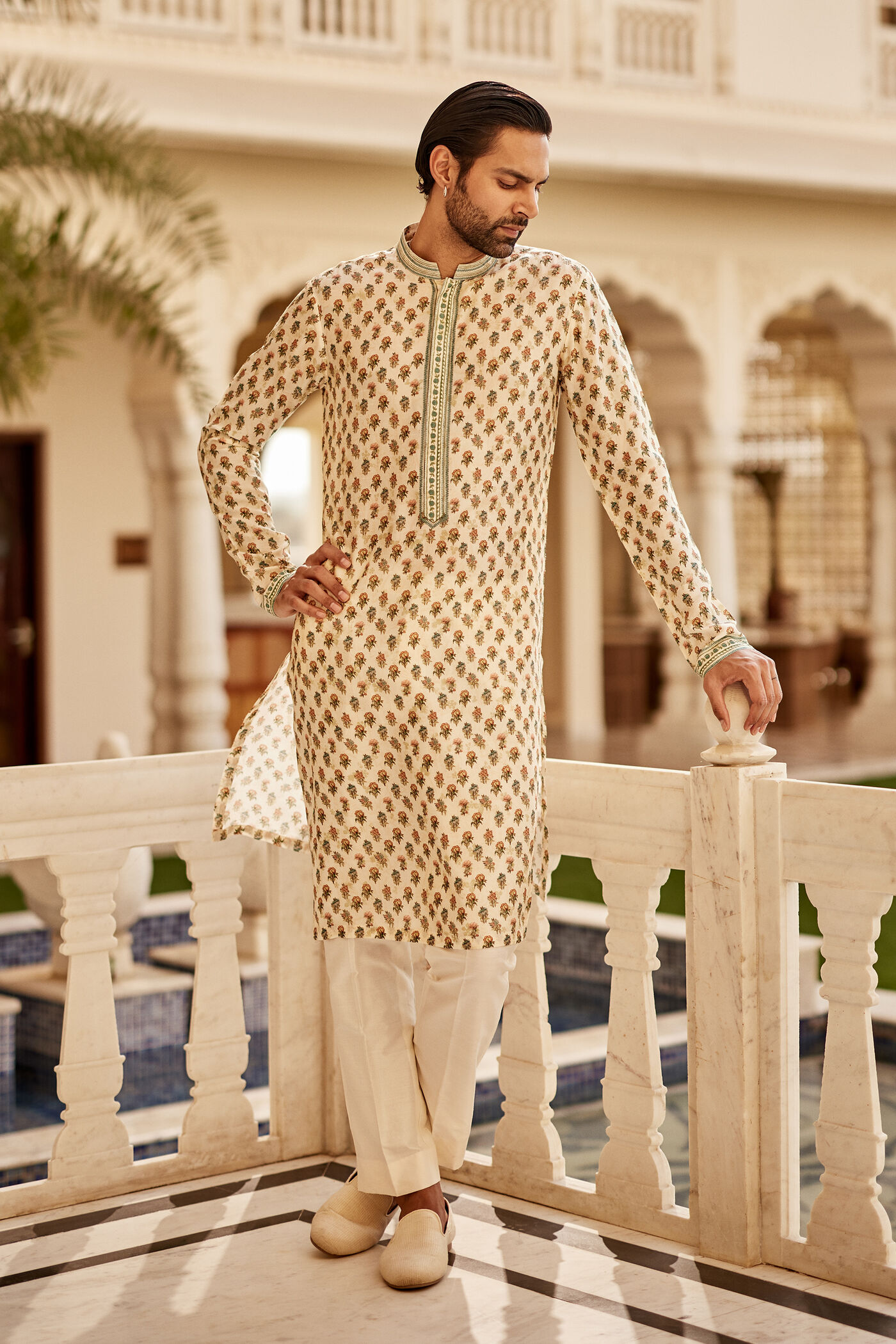 Anbar Kurta - Cream