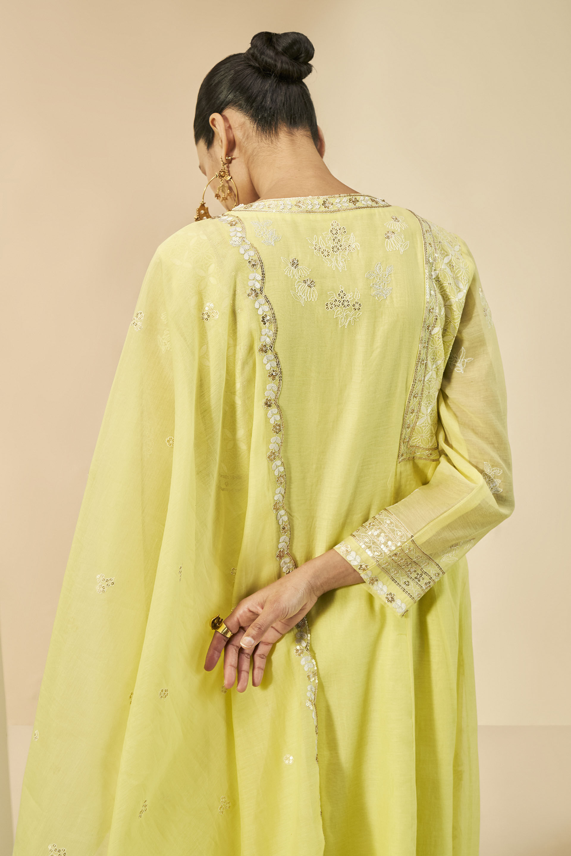 Belize Embroidered Mul Suit Set - Yellow, Yellow, image 5