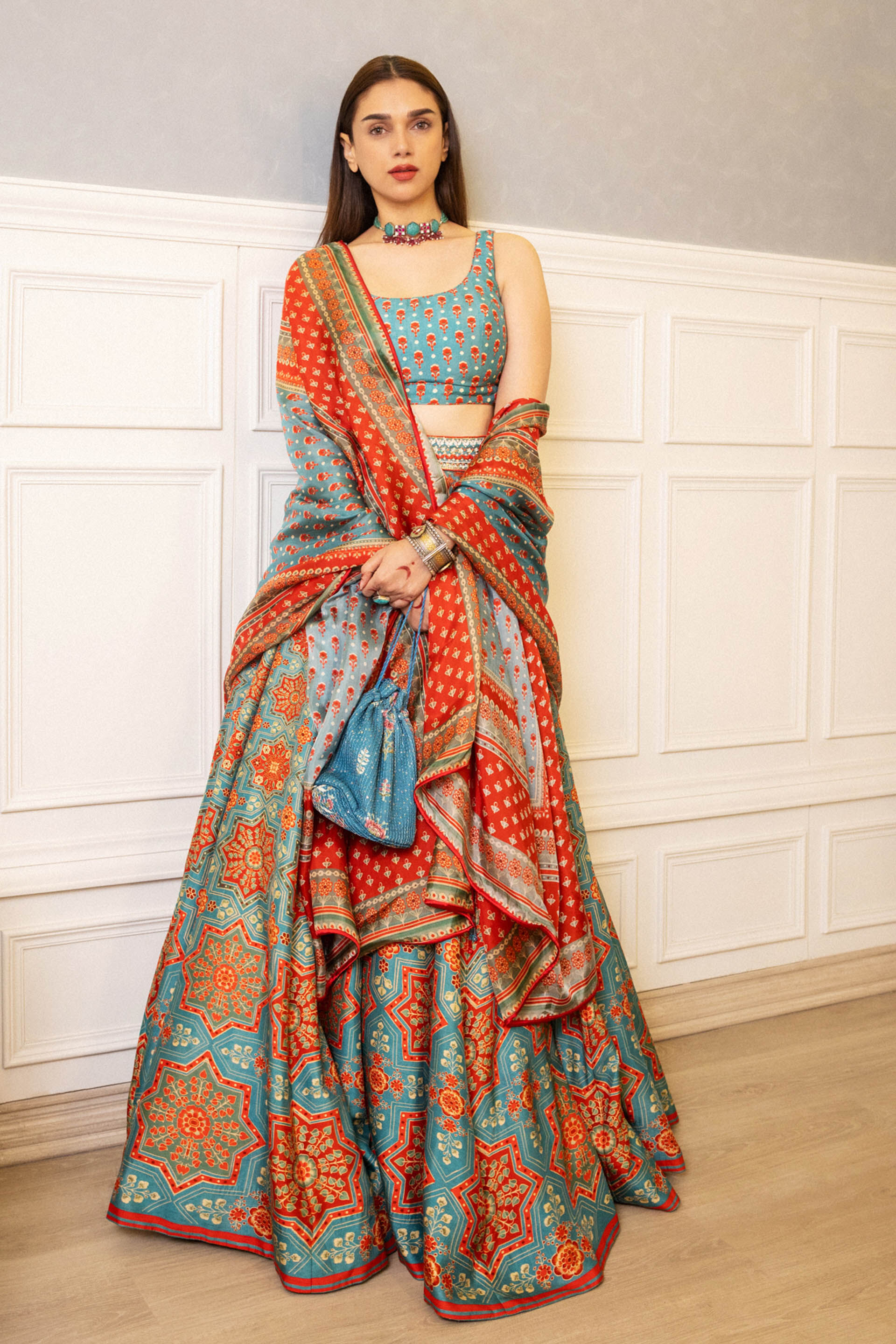 Mayai Lehenga - Blue, , image 1