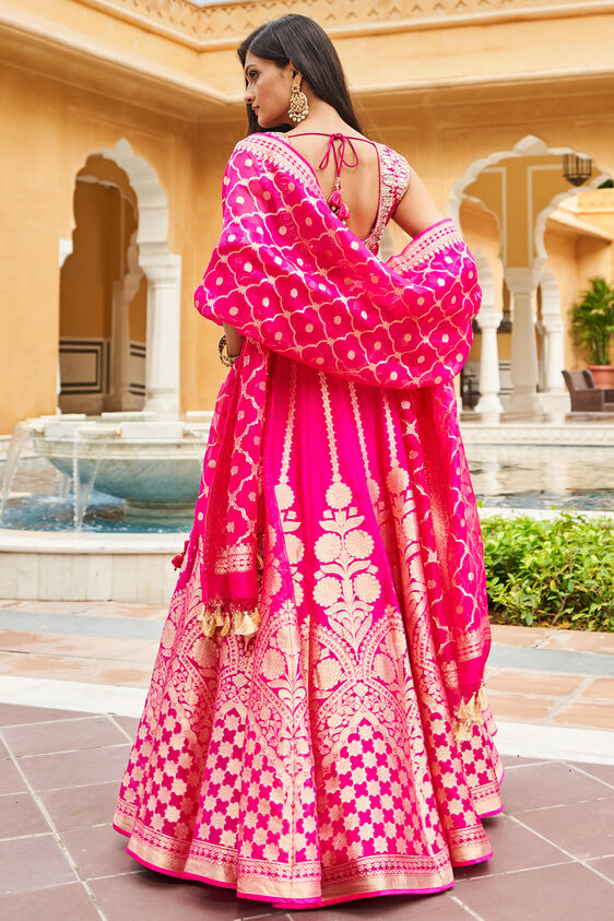Zaina Lehenga Set, Hot Pink, image 3