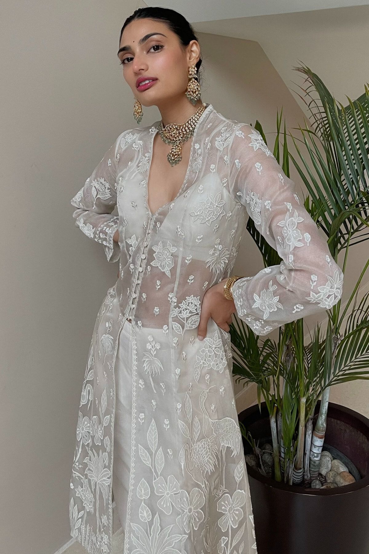 Flamingo Paradise Jacket Set - Natural