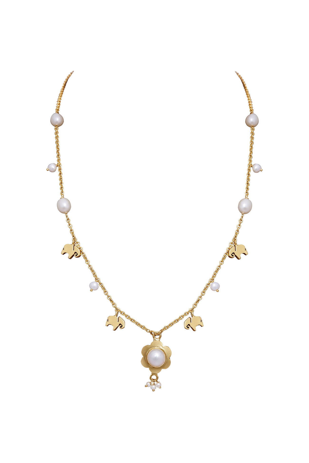 Haathi Necklace With Pearls, , image 1