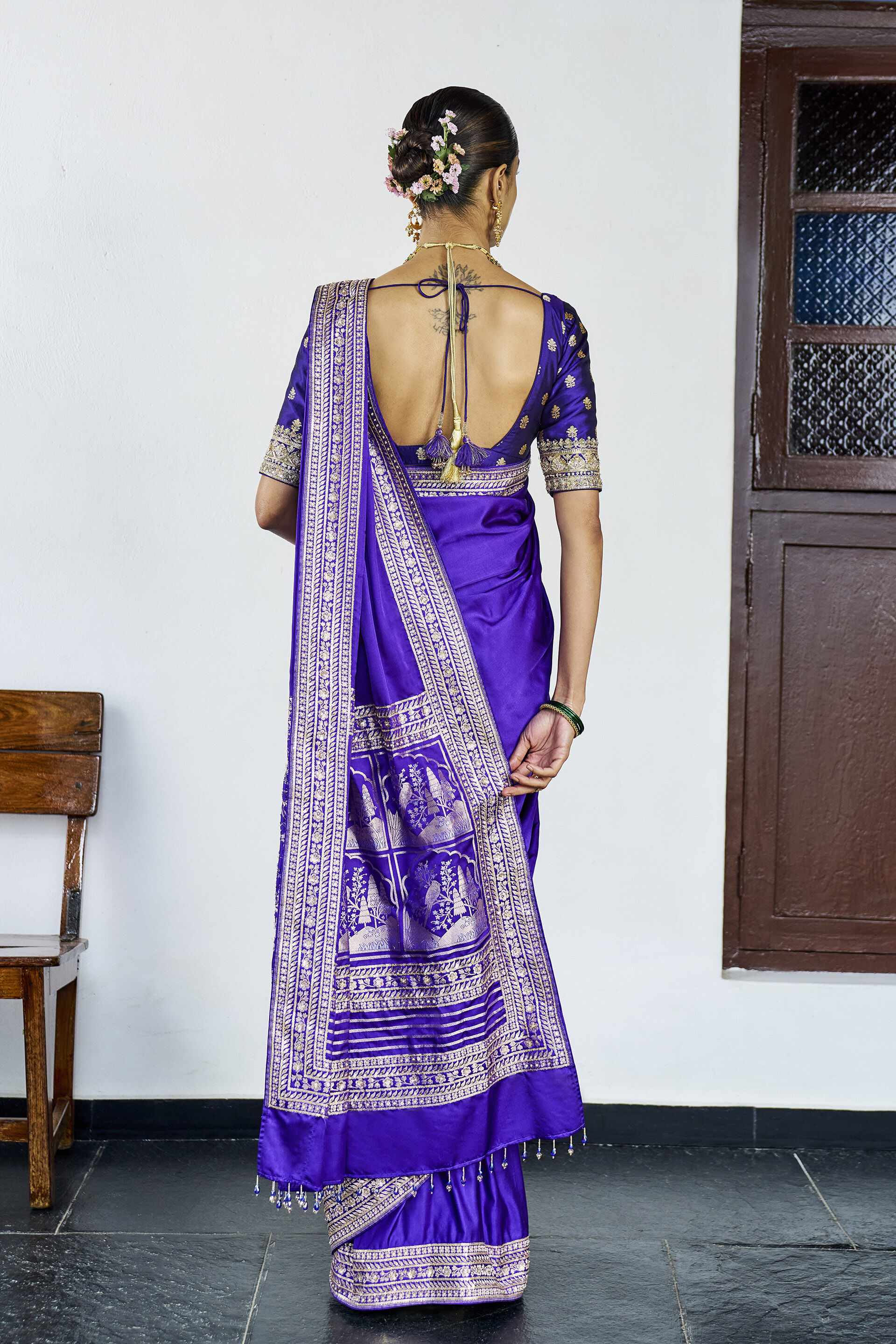 Komol Benarasi Silk Saree - Purple
