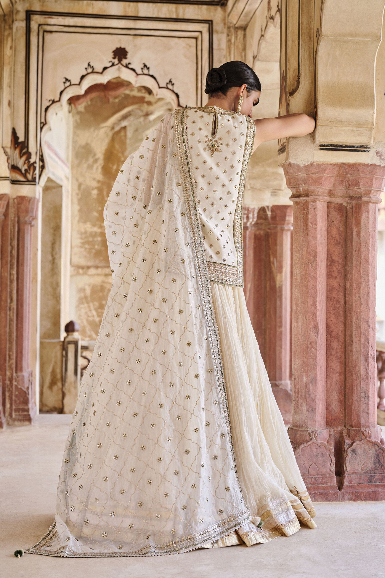 Mirai Gota Patti Mul Lehenga Set - Natural, Natural, image 2